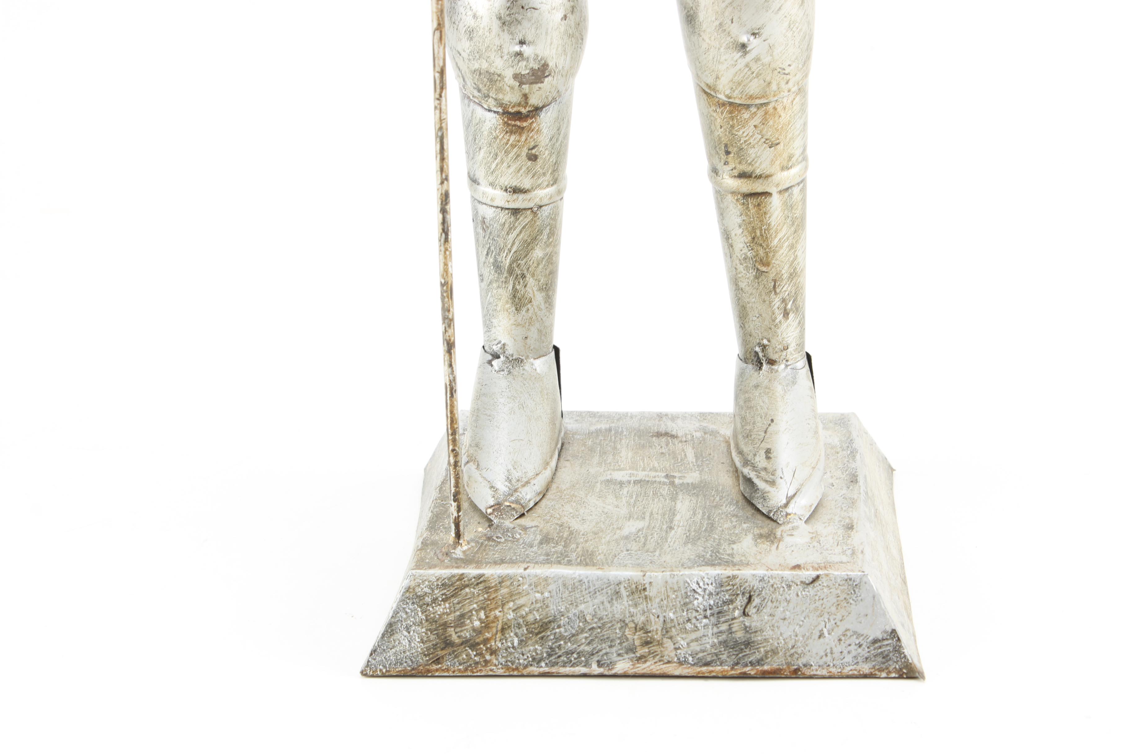 Vintage Mexican Suit of Armor Tin Statue