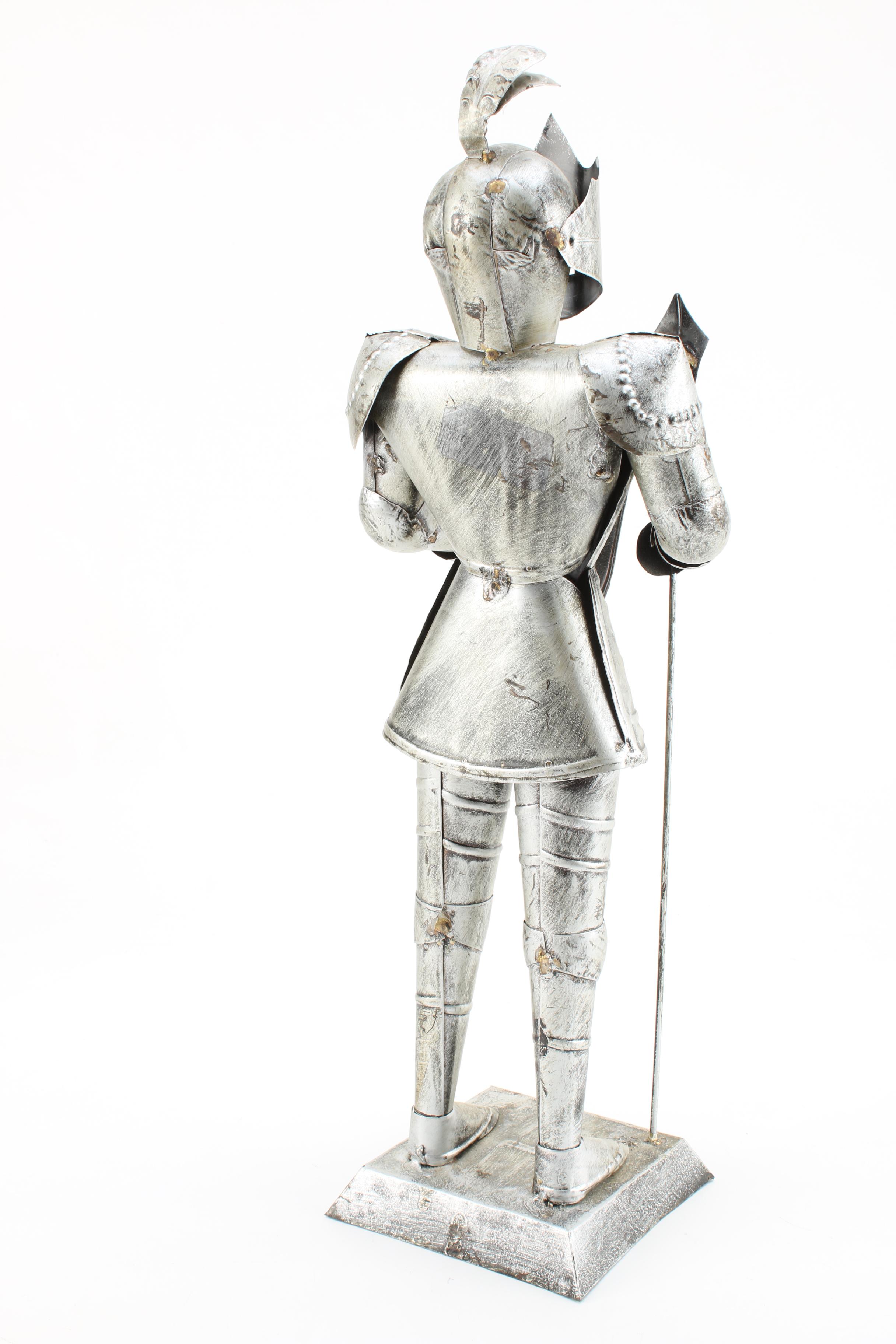 Vintage Mexican Suit of Armor Tin Statue