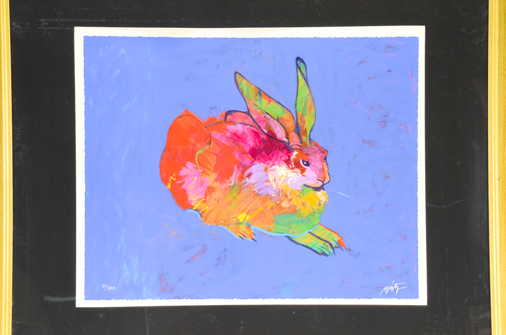 Original Abstract Acrylic Painting of a Rabbit