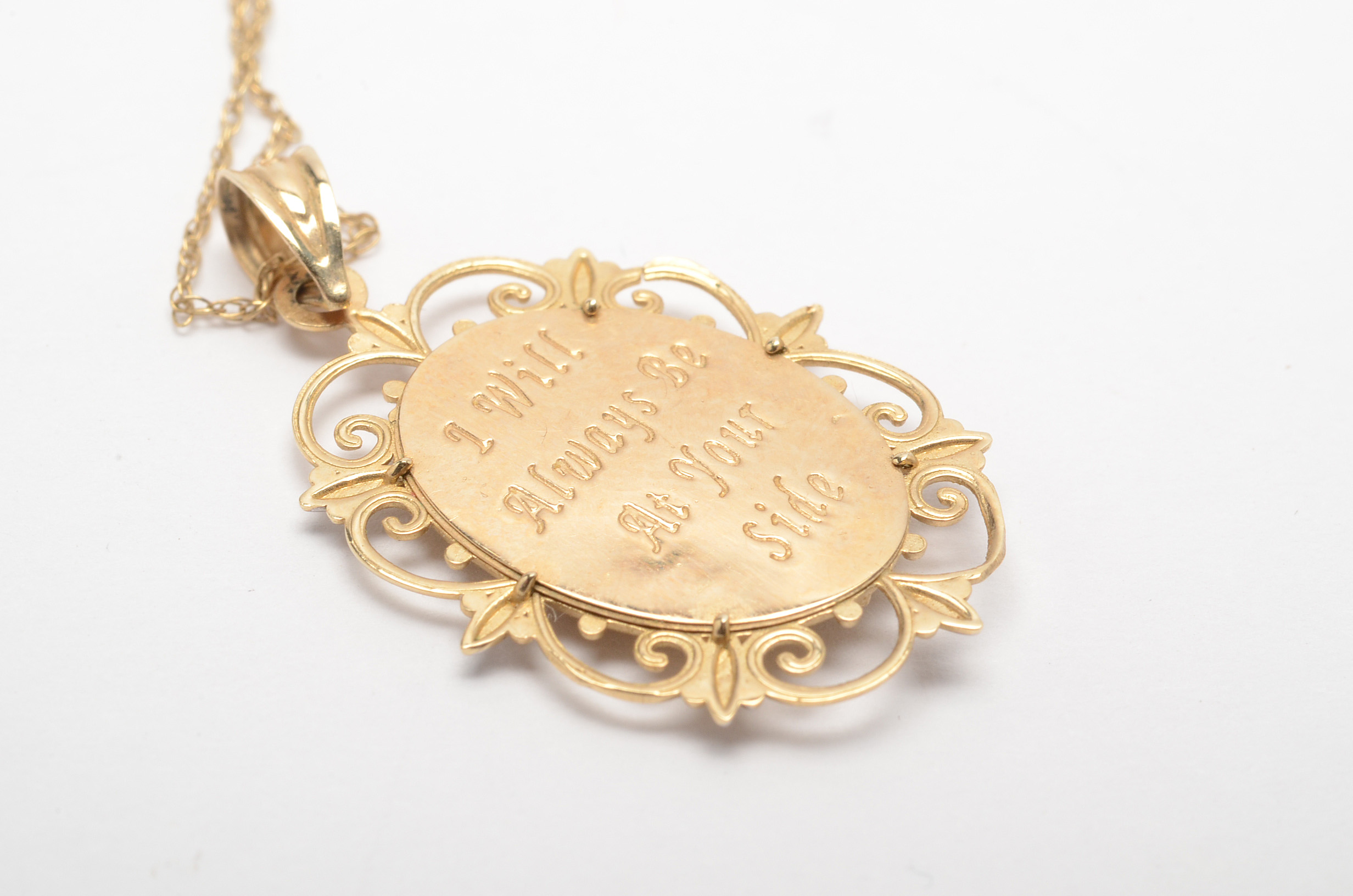 Michael Anthony 10K Yellow Gold Angel Pendant Necklace with Diamond Accent