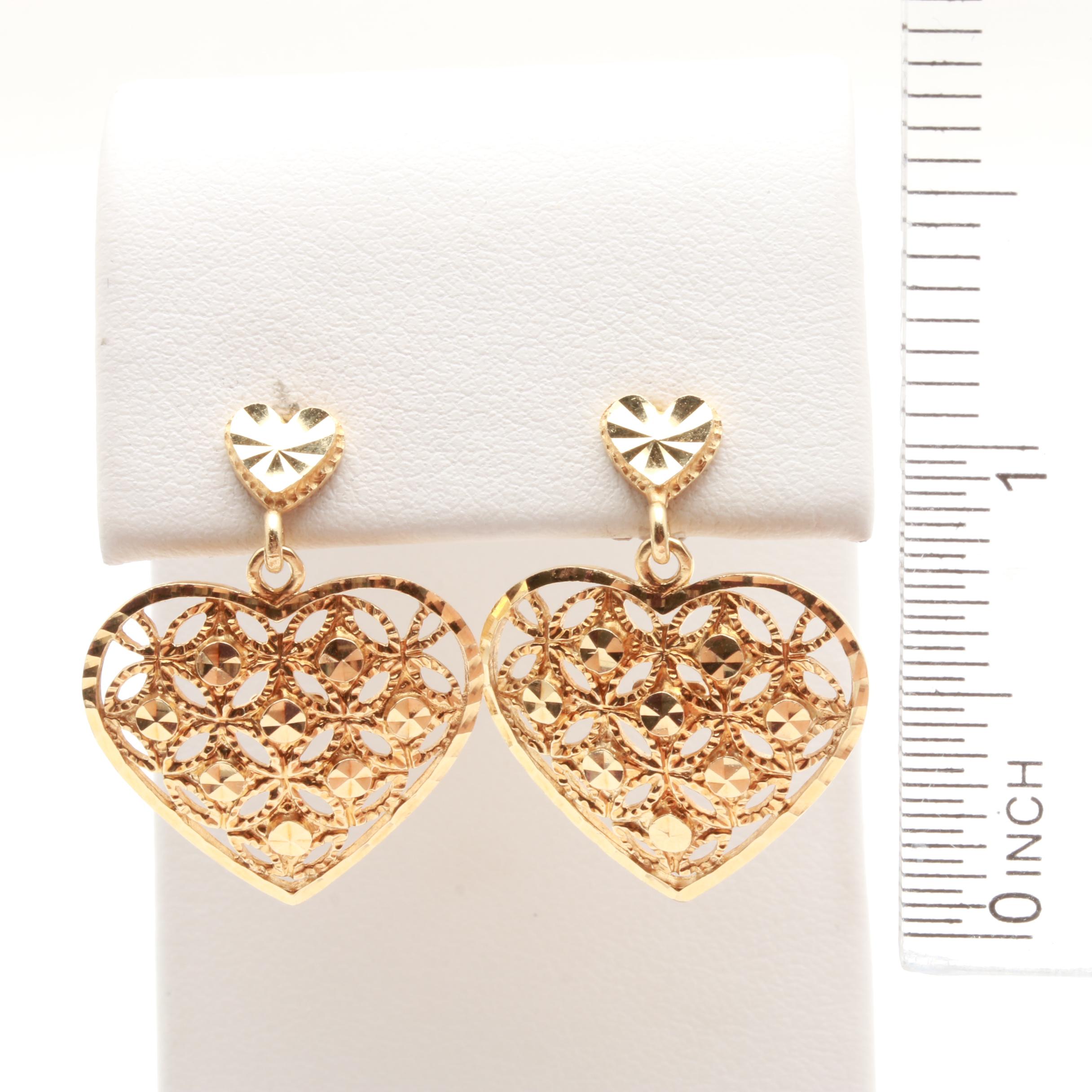 Beverly Hills Gold 14K Yellow Gold Heart Earrings