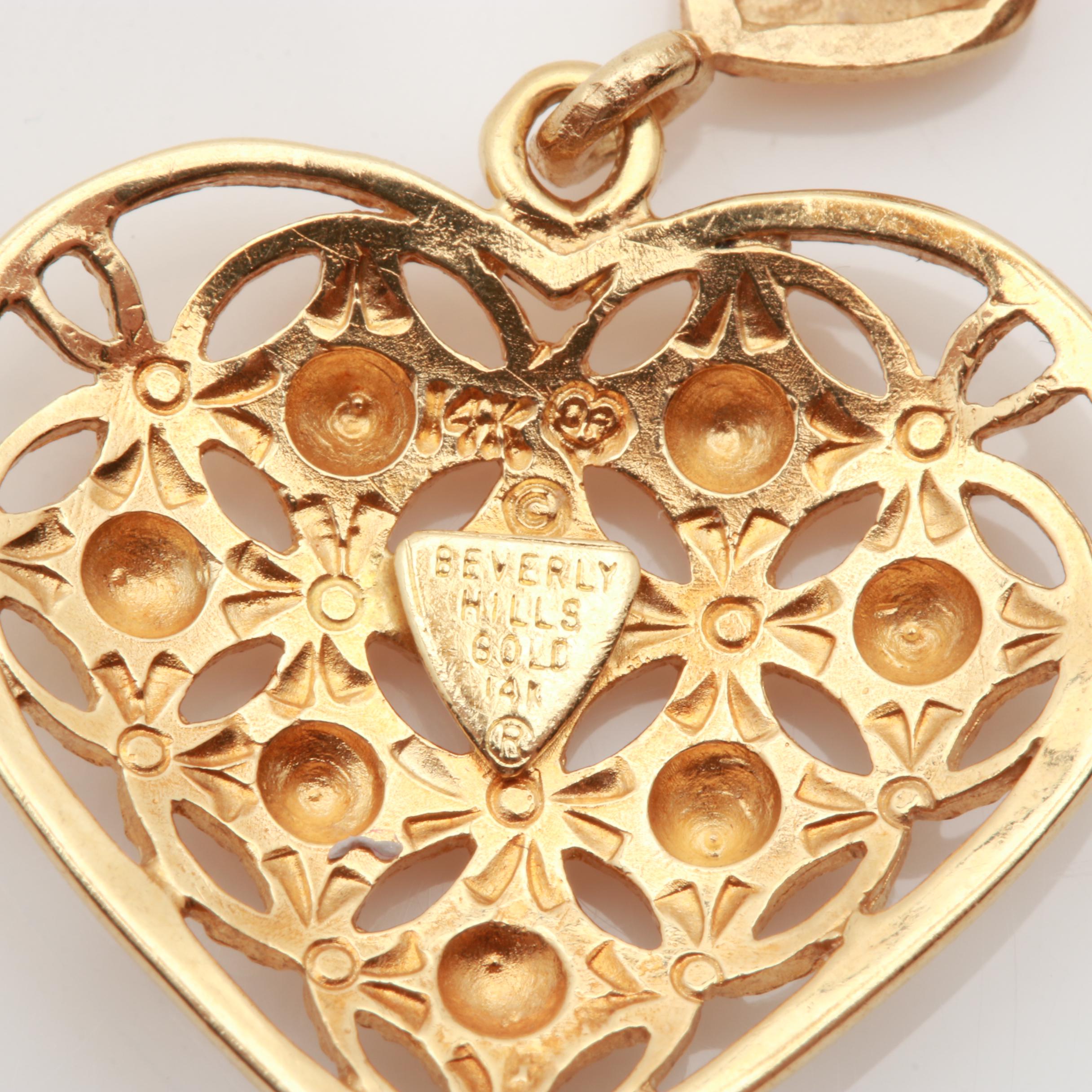 Beverly Hills Gold 14K Yellow Gold Heart Earrings