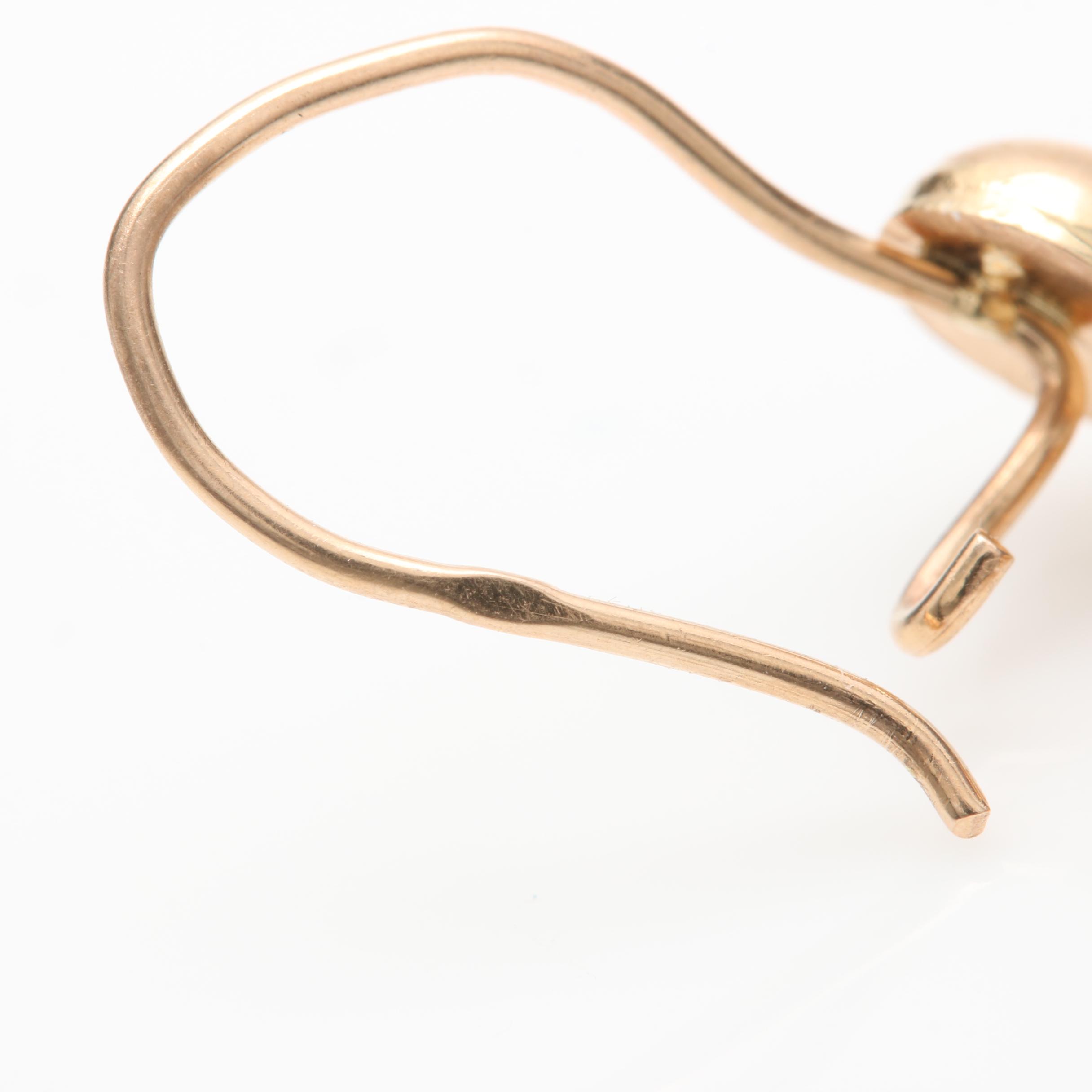 14K Yellow Gold Synthetic Color Change Sapphire Earrings