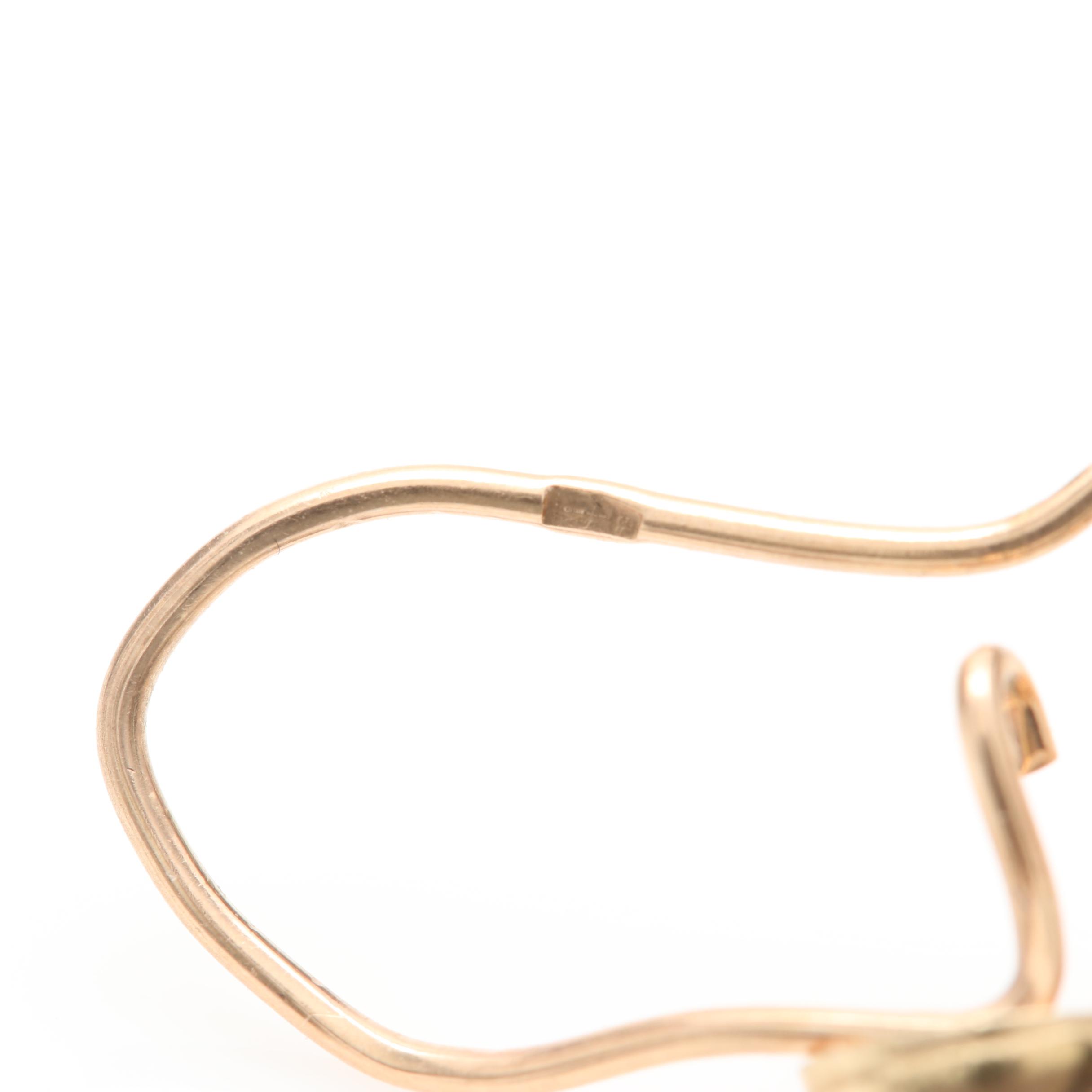 14K Yellow Gold Synthetic Color Change Sapphire Earrings