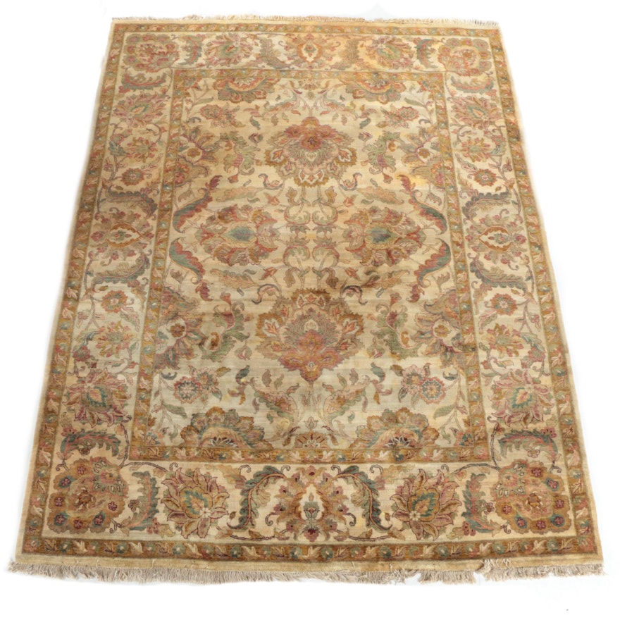 Hand-Knotted Indian Wool Room Size Rug