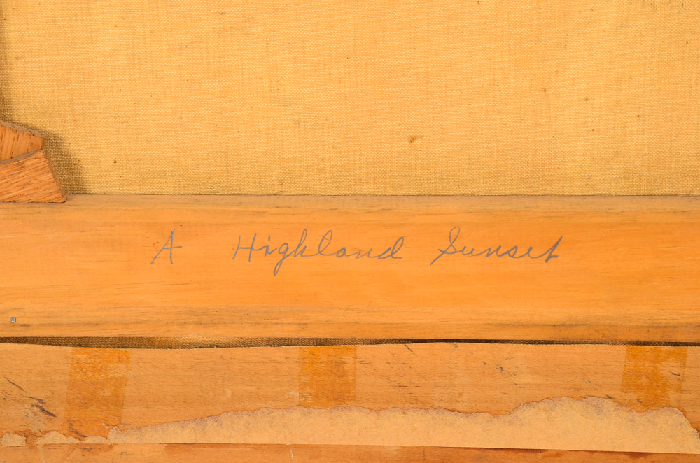 Thomas C. Blake Oil Painting on Canvas "A Highland Sunset"