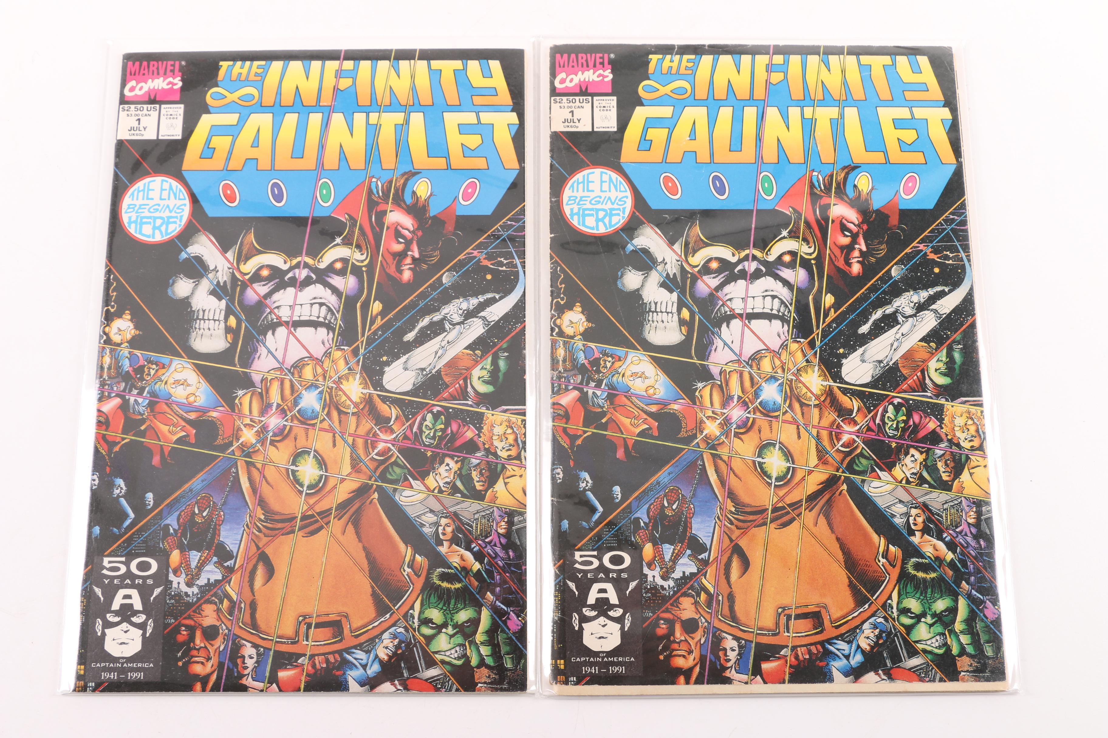 Marvel "Infinity Gauntlet" and "Infinity War" Issue One Comics