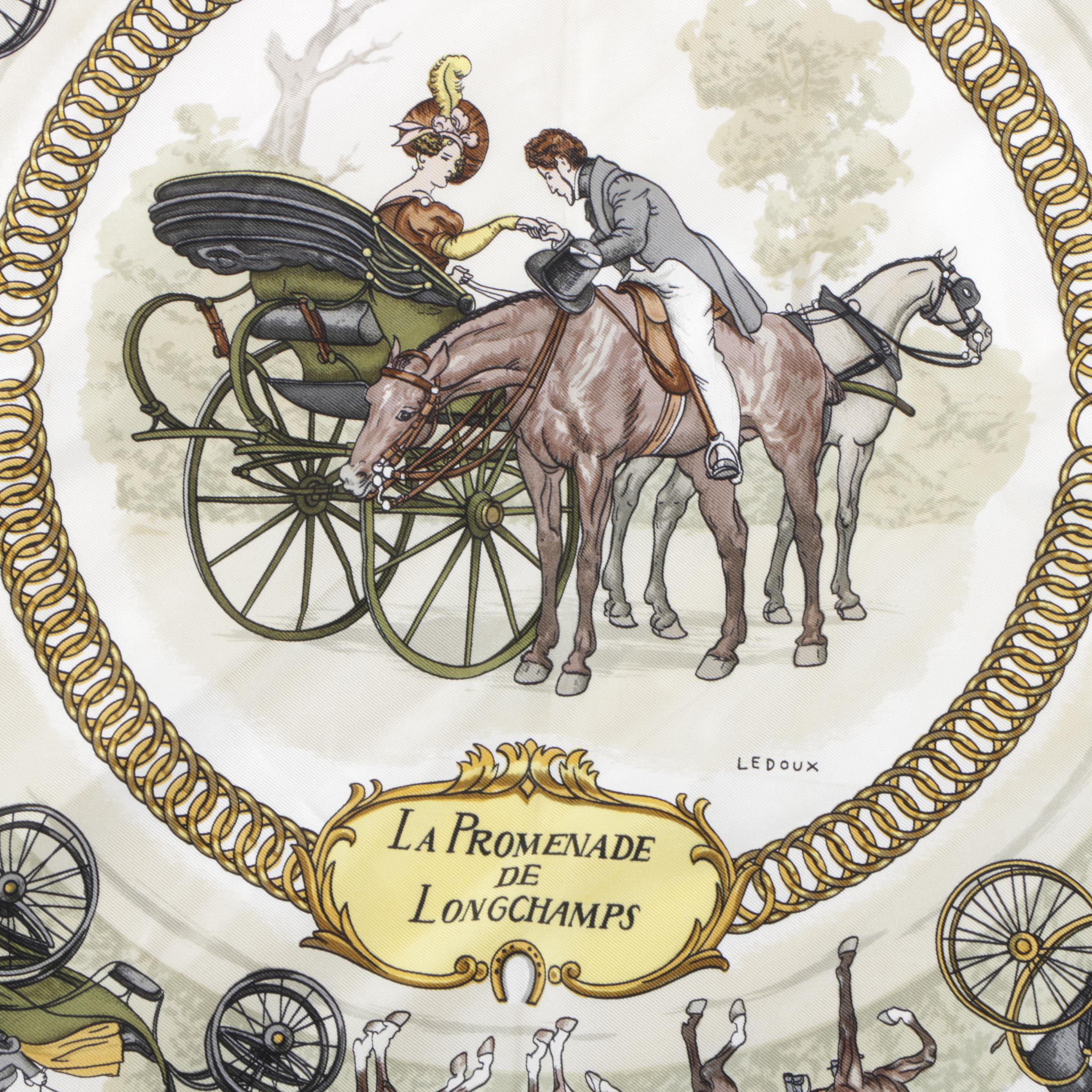 Vintage Hermès of Paris "La Promenade de Longchamps" Silk Scarf