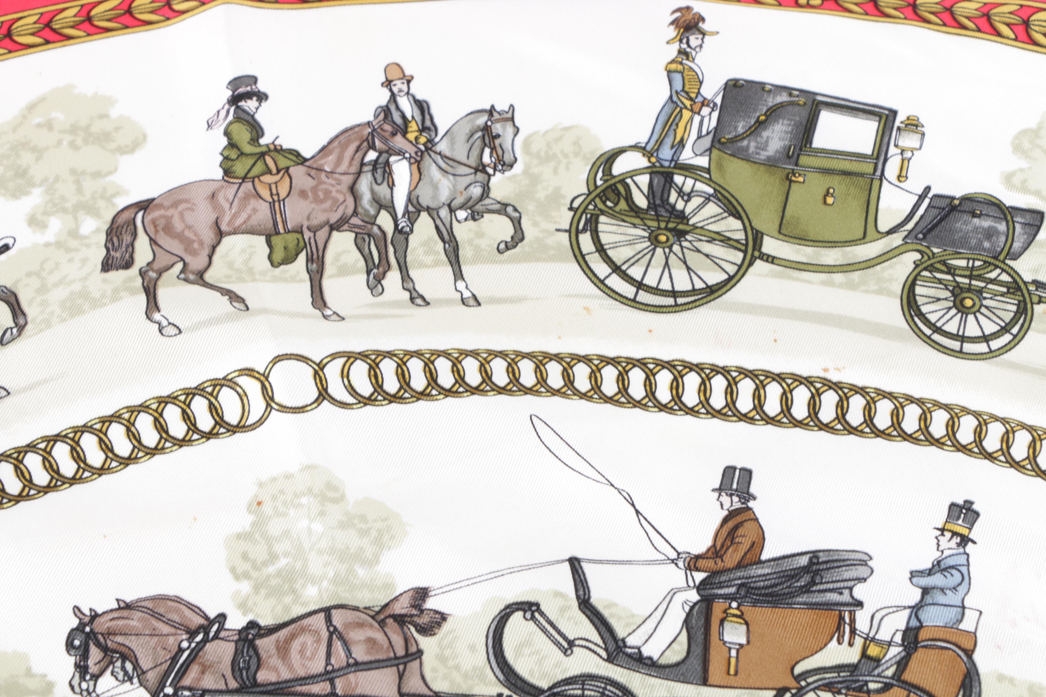 Vintage Hermès of Paris "La Promenade de Longchamps" Silk Scarf