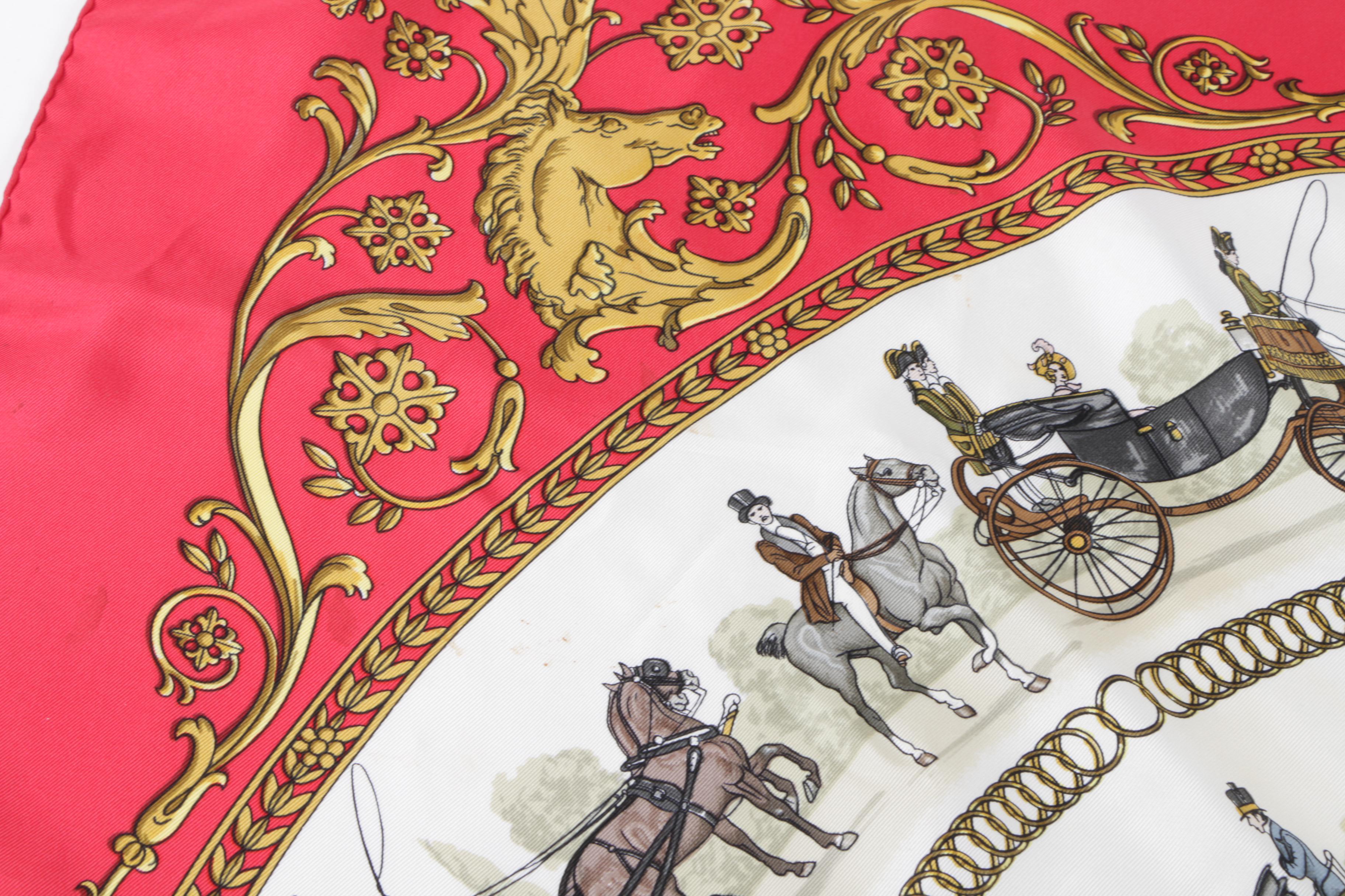 Vintage Hermès of Paris "La Promenade de Longchamps" Silk Scarf