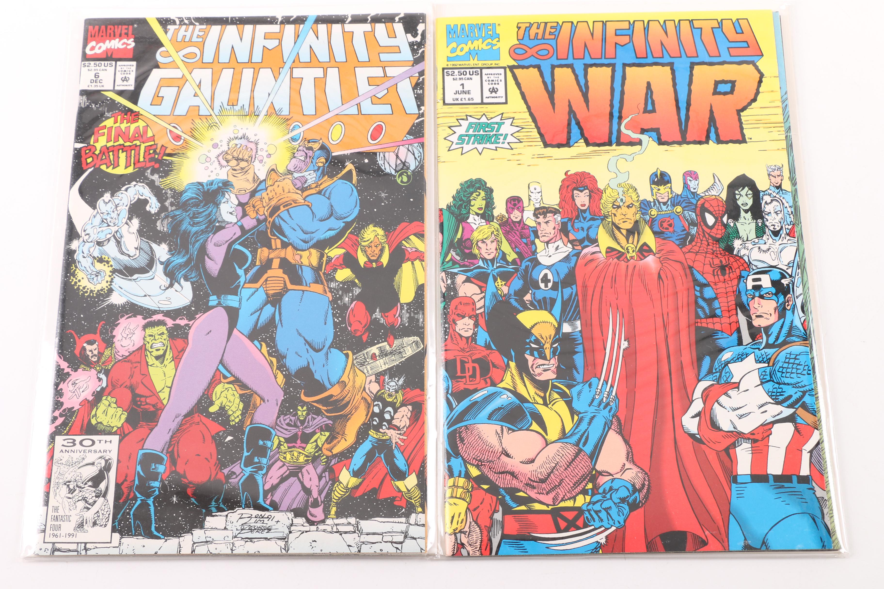 Marvel "Infinity Gauntlet" and "Infinity War" Issue One Comics