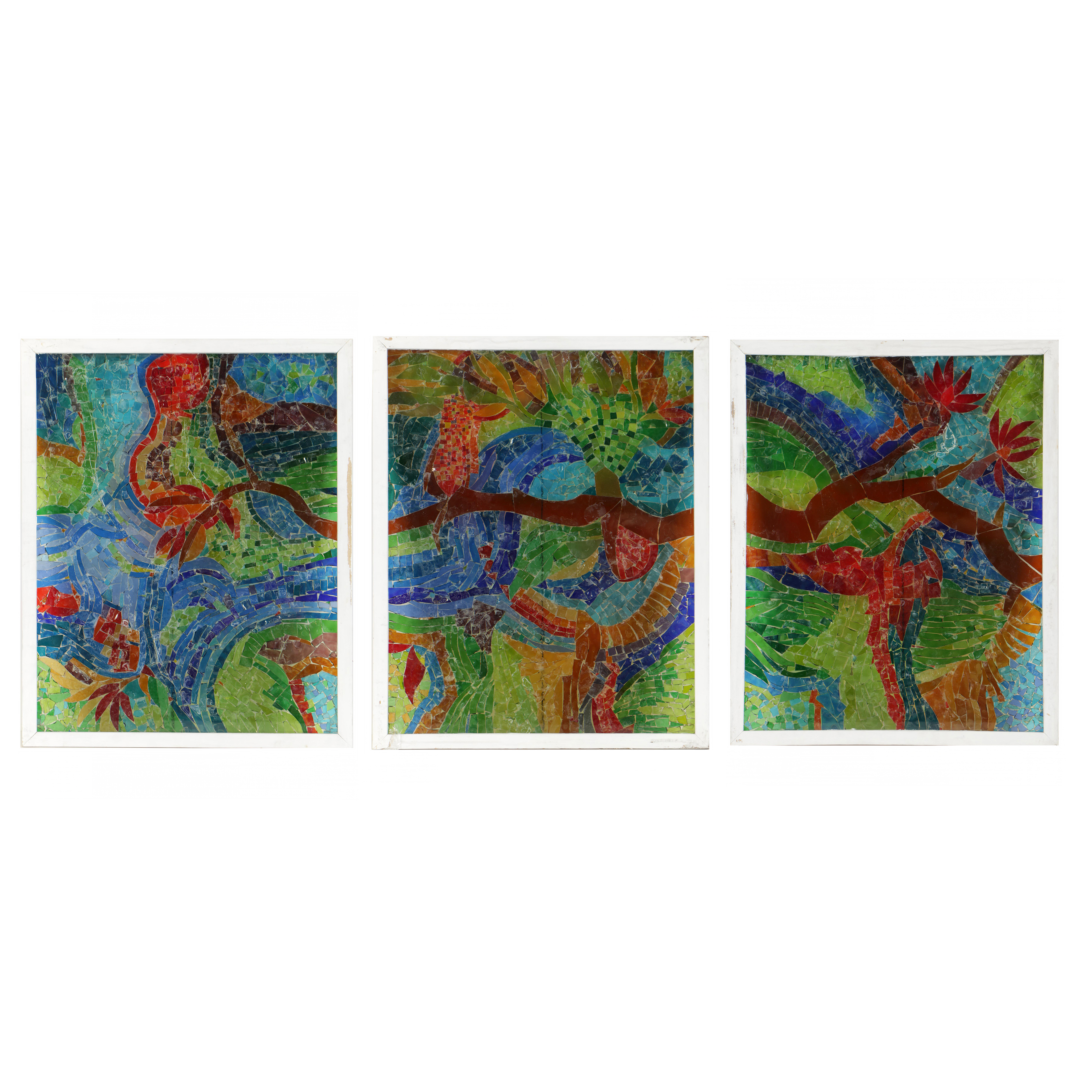 Stained Glass Tree of Life Mosaic Panels By Rubin Steinberg