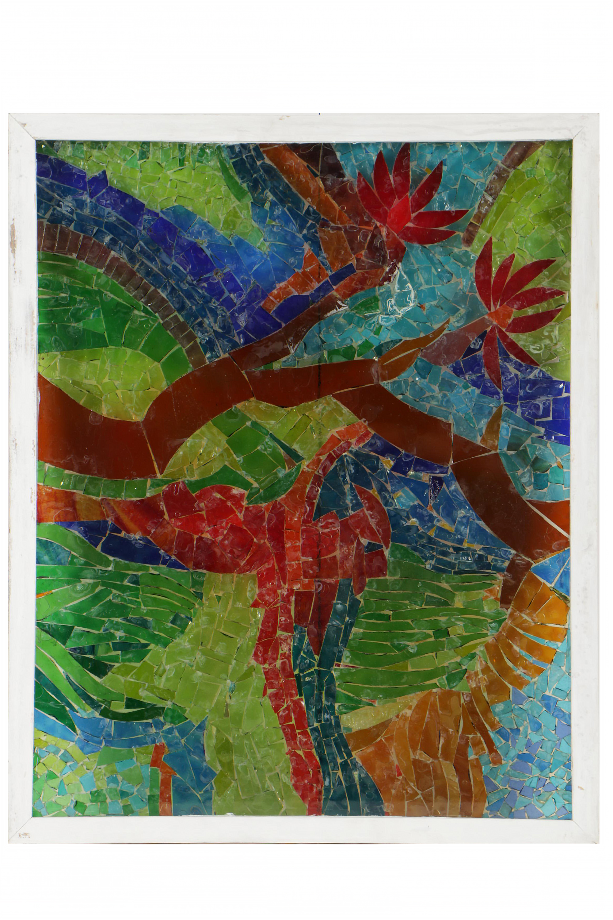 Stained Glass Tree of Life Mosaic Panels By Rubin Steinberg