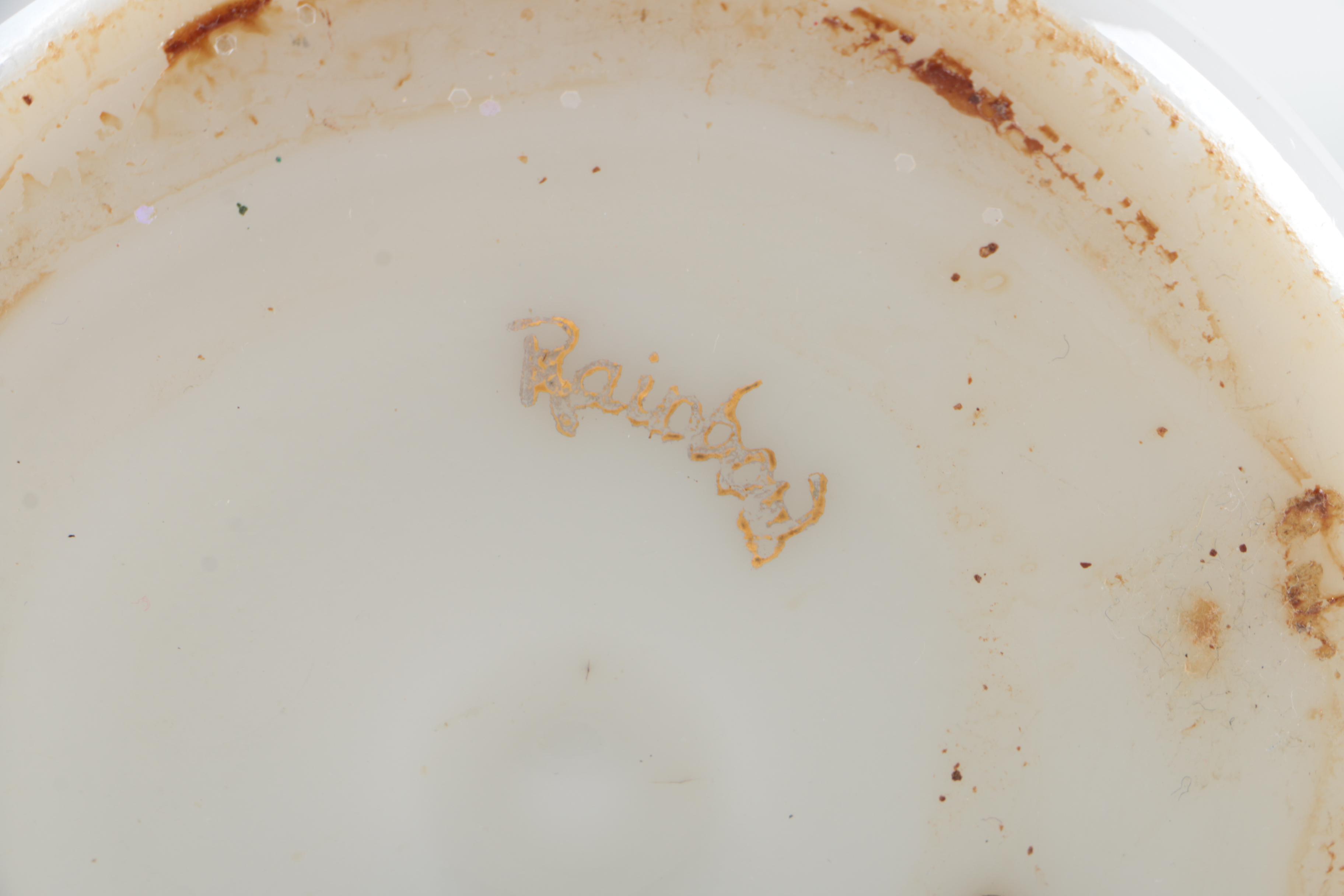 Rainbow Brand Floral Motif White Glass Vase