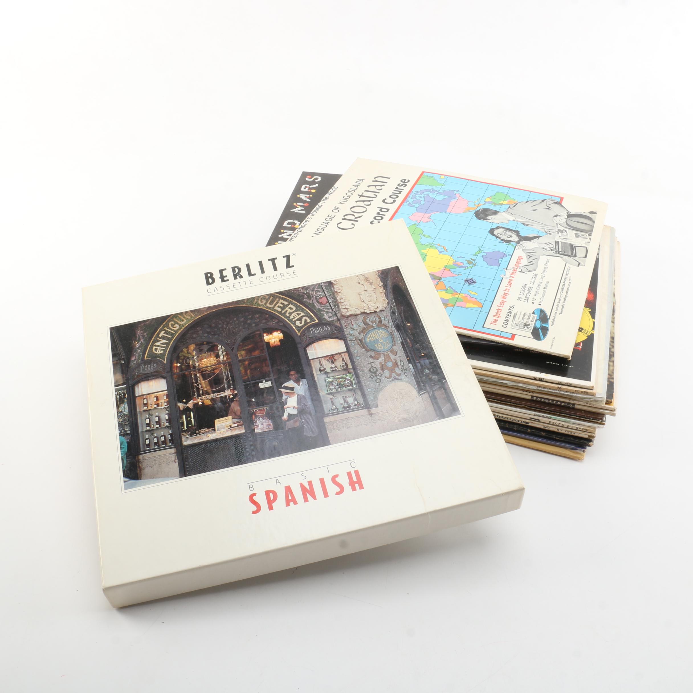 Vintage Records Including Berlitz Spanish Course, Mahalia Jackson, Perry Como