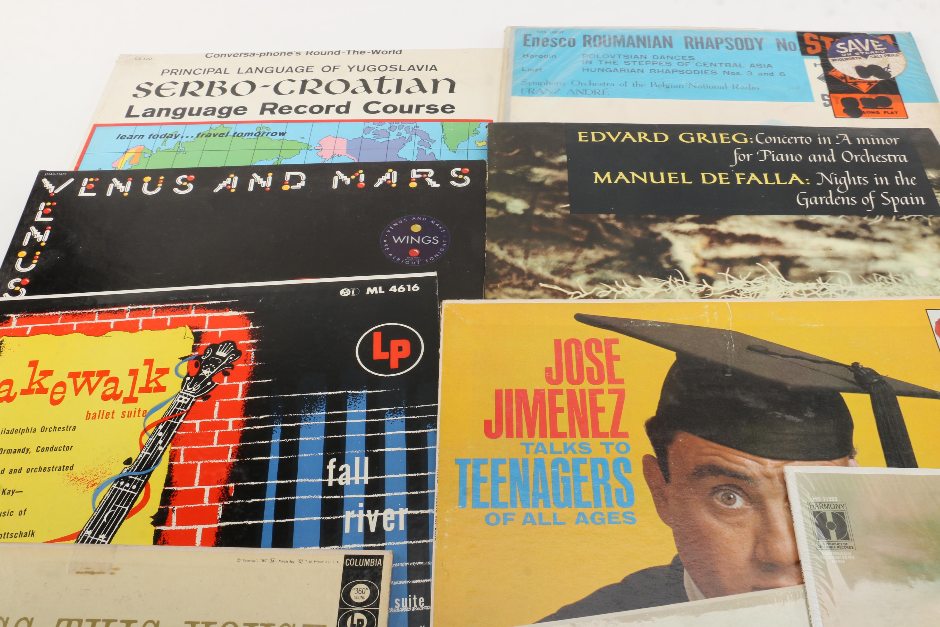 Vintage Records Including Berlitz Spanish Course, Mahalia Jackson, Perry Como
