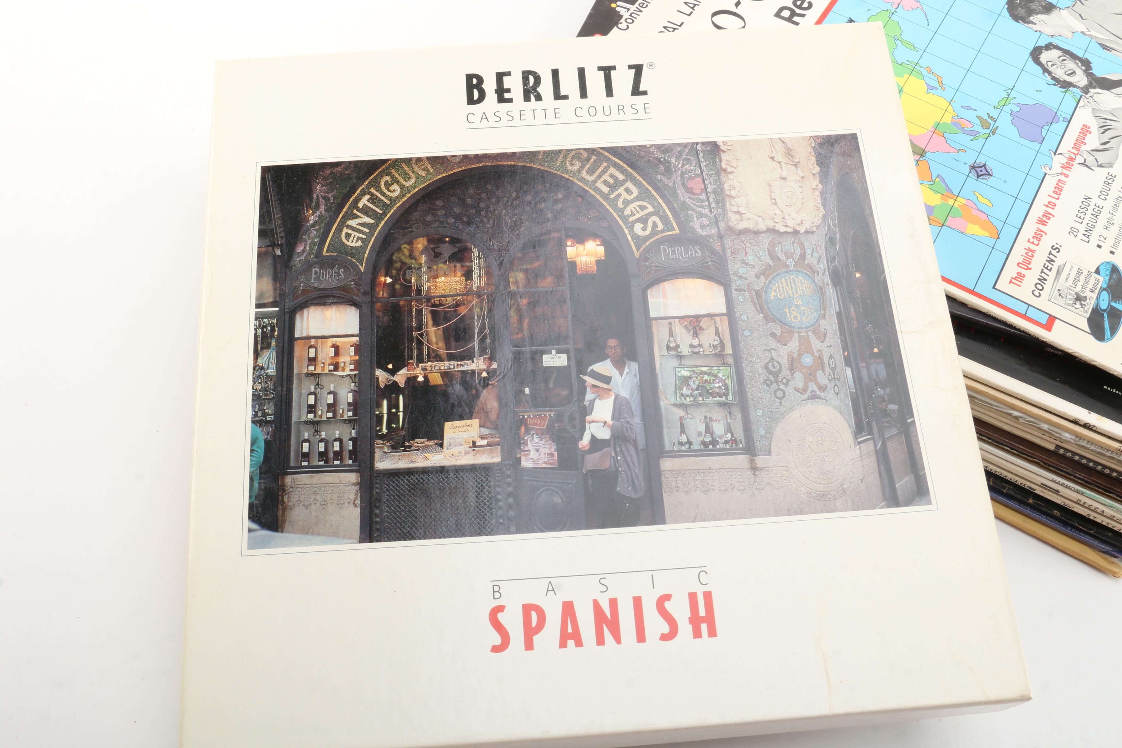 Vintage Records Including Berlitz Spanish Course, Mahalia Jackson, Perry Como