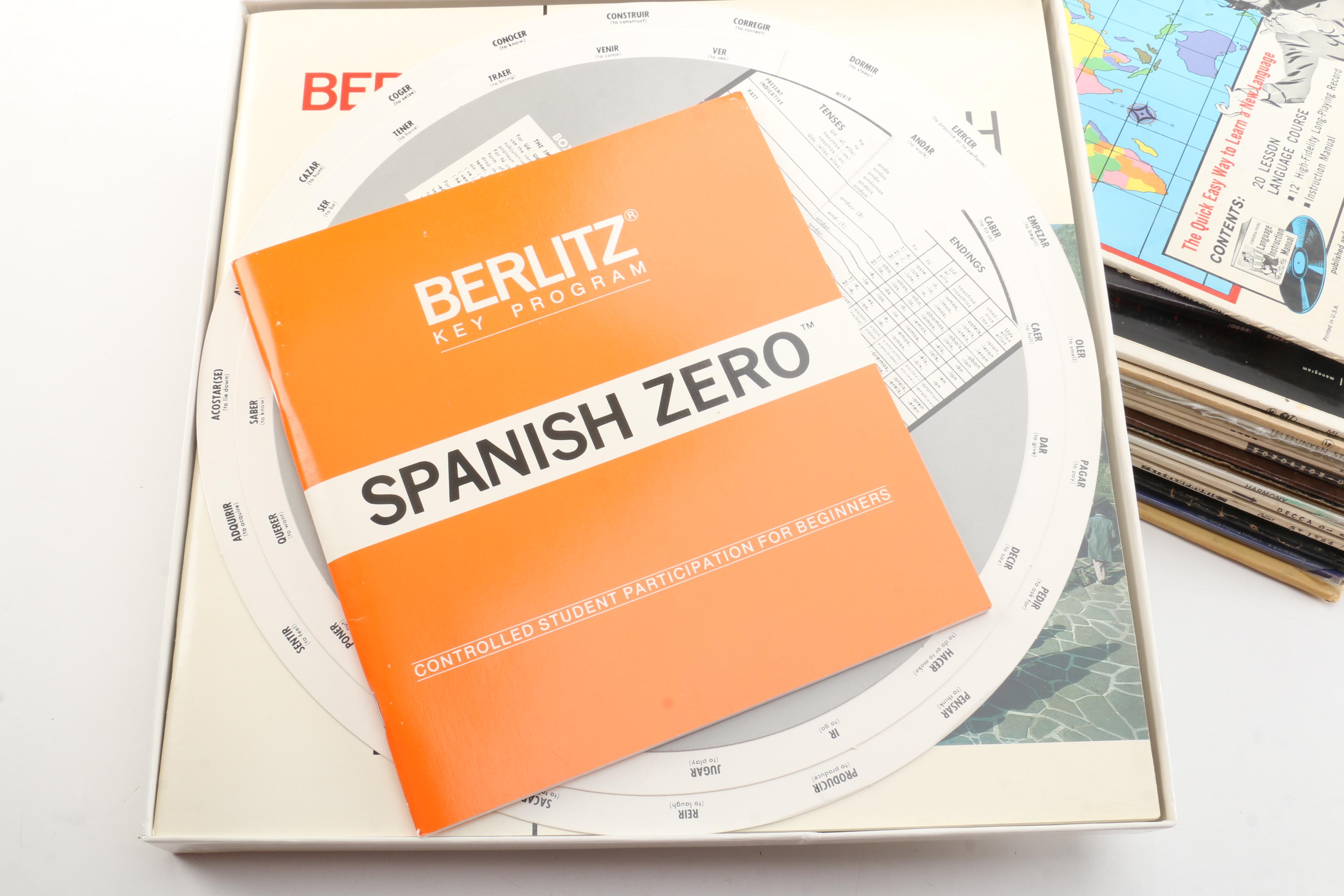 Vintage Records Including Berlitz Spanish Course, Mahalia Jackson, Perry Como