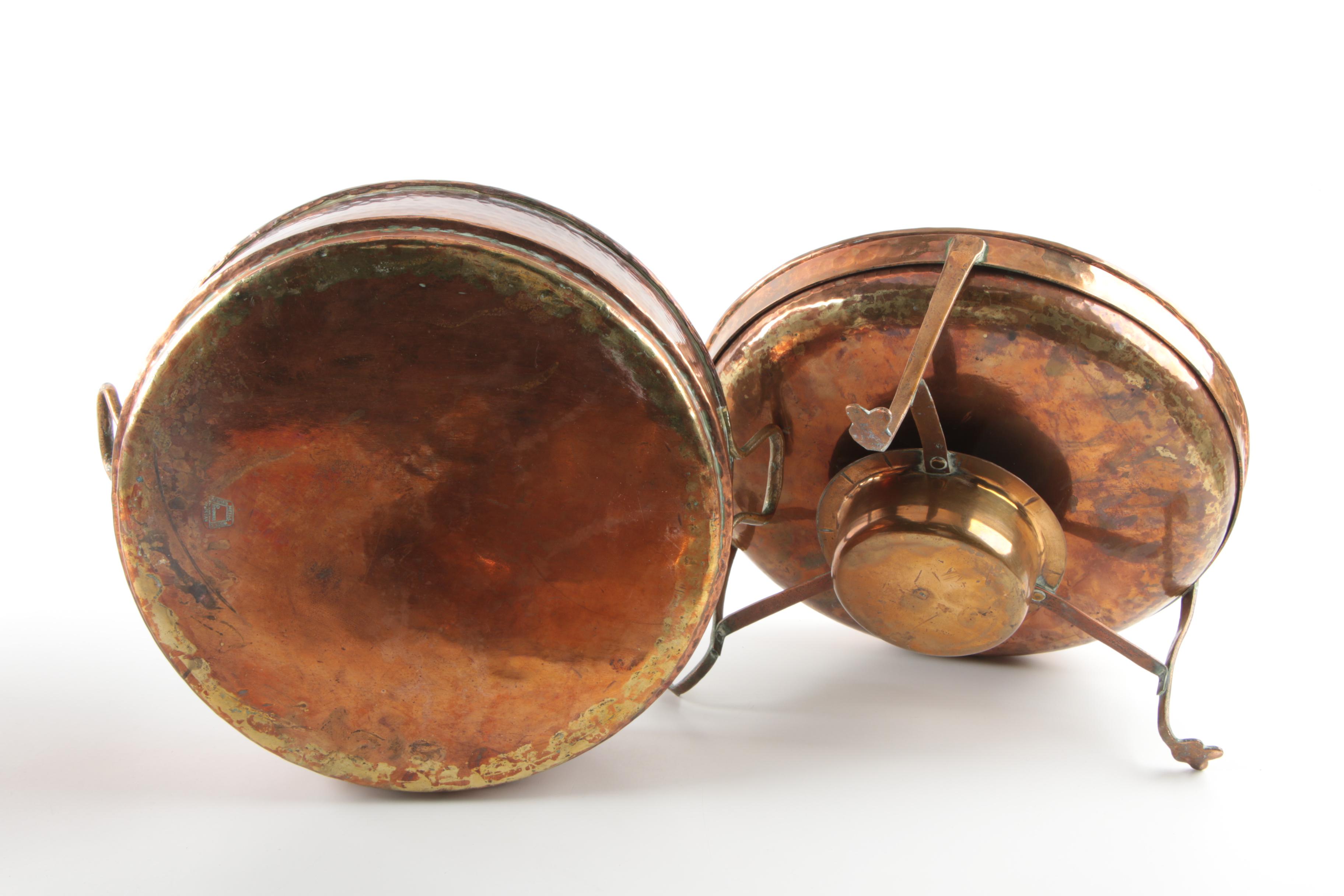 Pakistani Afghan Metal Works "Peshawar" Hammered Copper Chafing Dishes