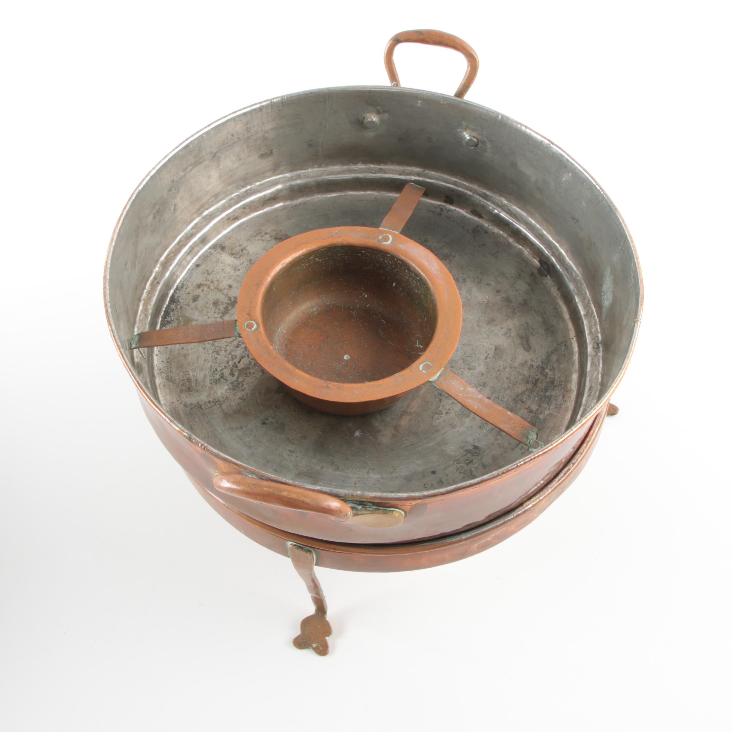 Pakistani Afghan Metal Works "Peshawar" Hammered Copper Chafing Dishes