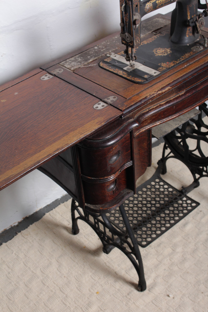 Antique Circa 1890s White Sewing Machine Table