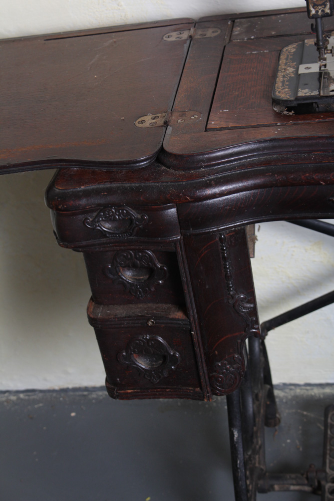 Antique Circa 1890s White Sewing Machine Table