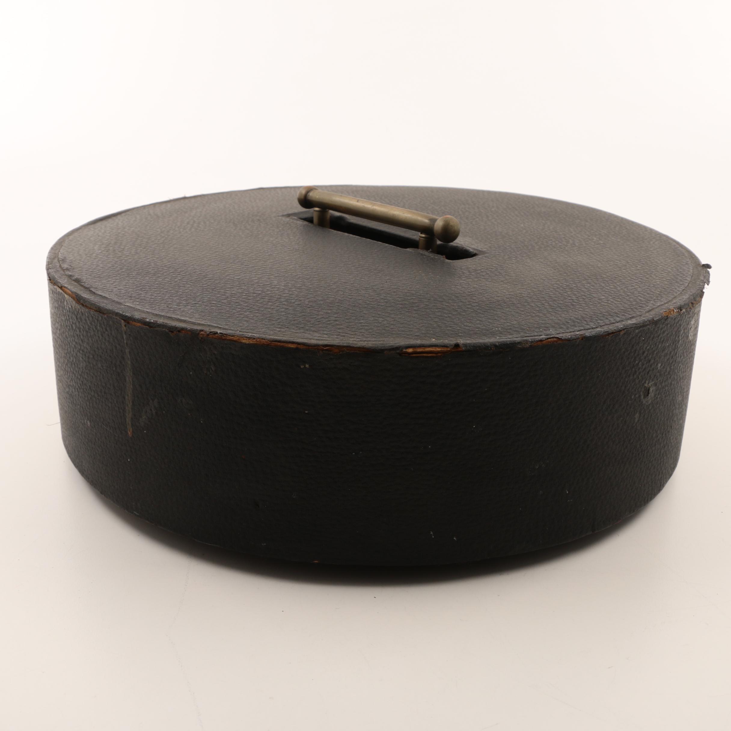 Vintage Poker Chip Set with Wooden Carousel Stand and Lid