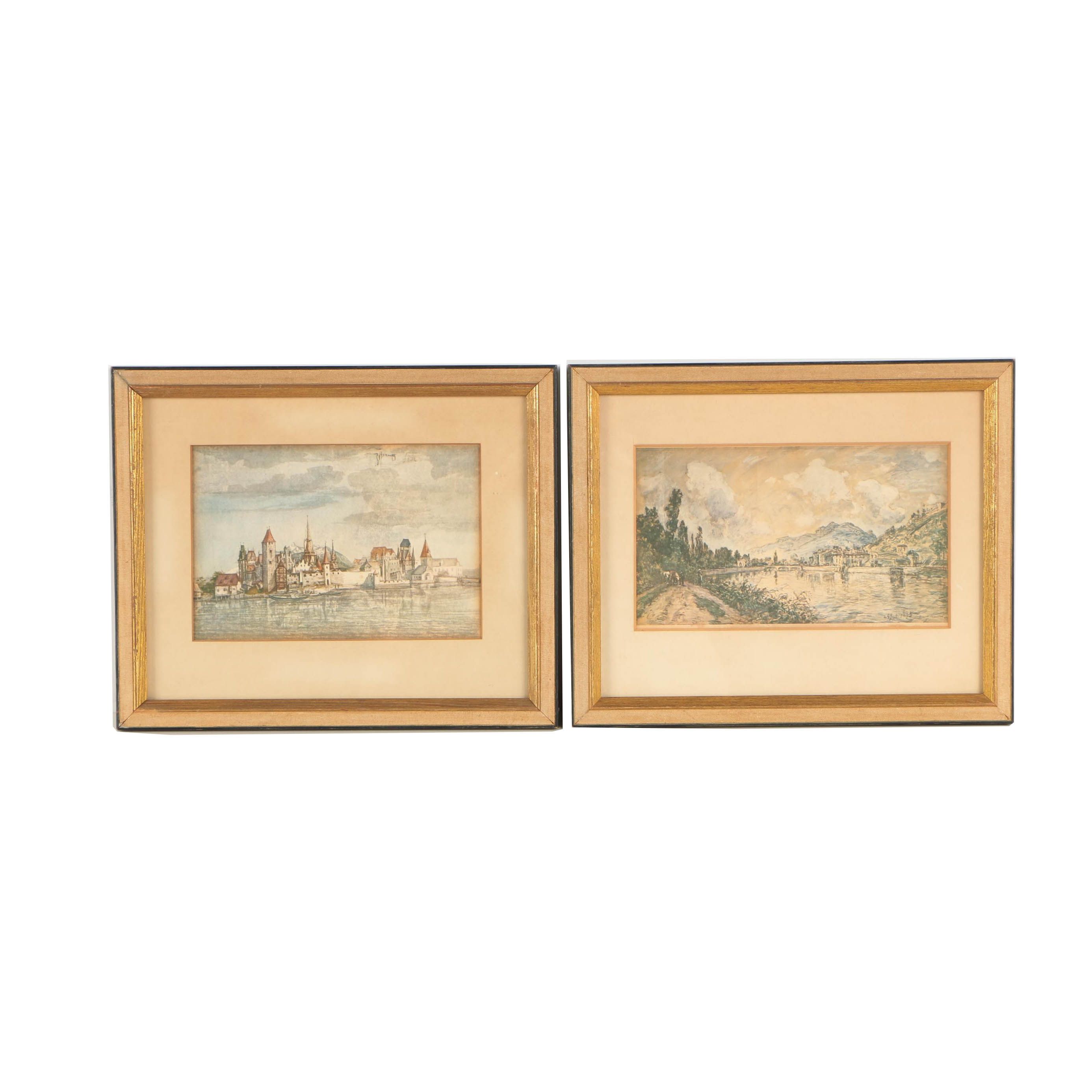 Offset Lithographs After Albrecht Dürer and Johan Barthold Jongkind