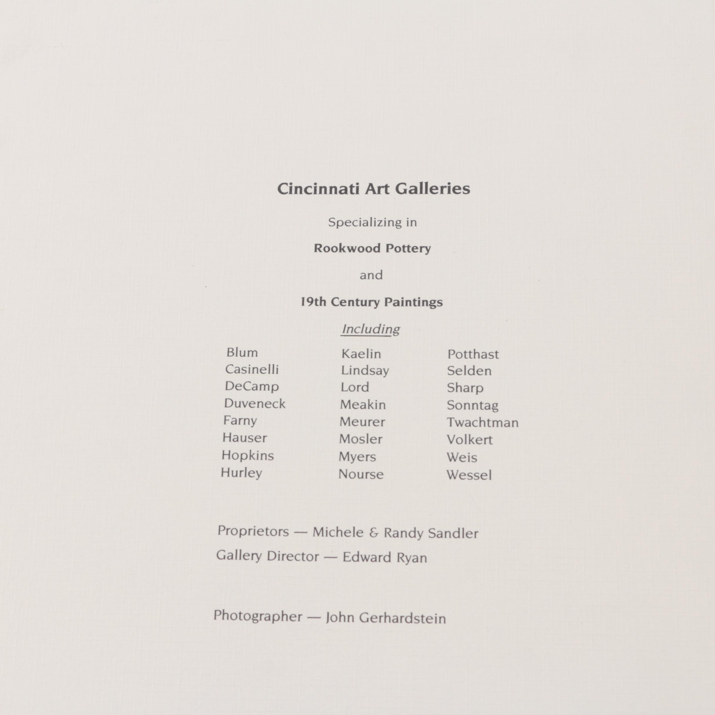 Cincinnati Area Art Books and Catalogs Including Carl John Zimmerman