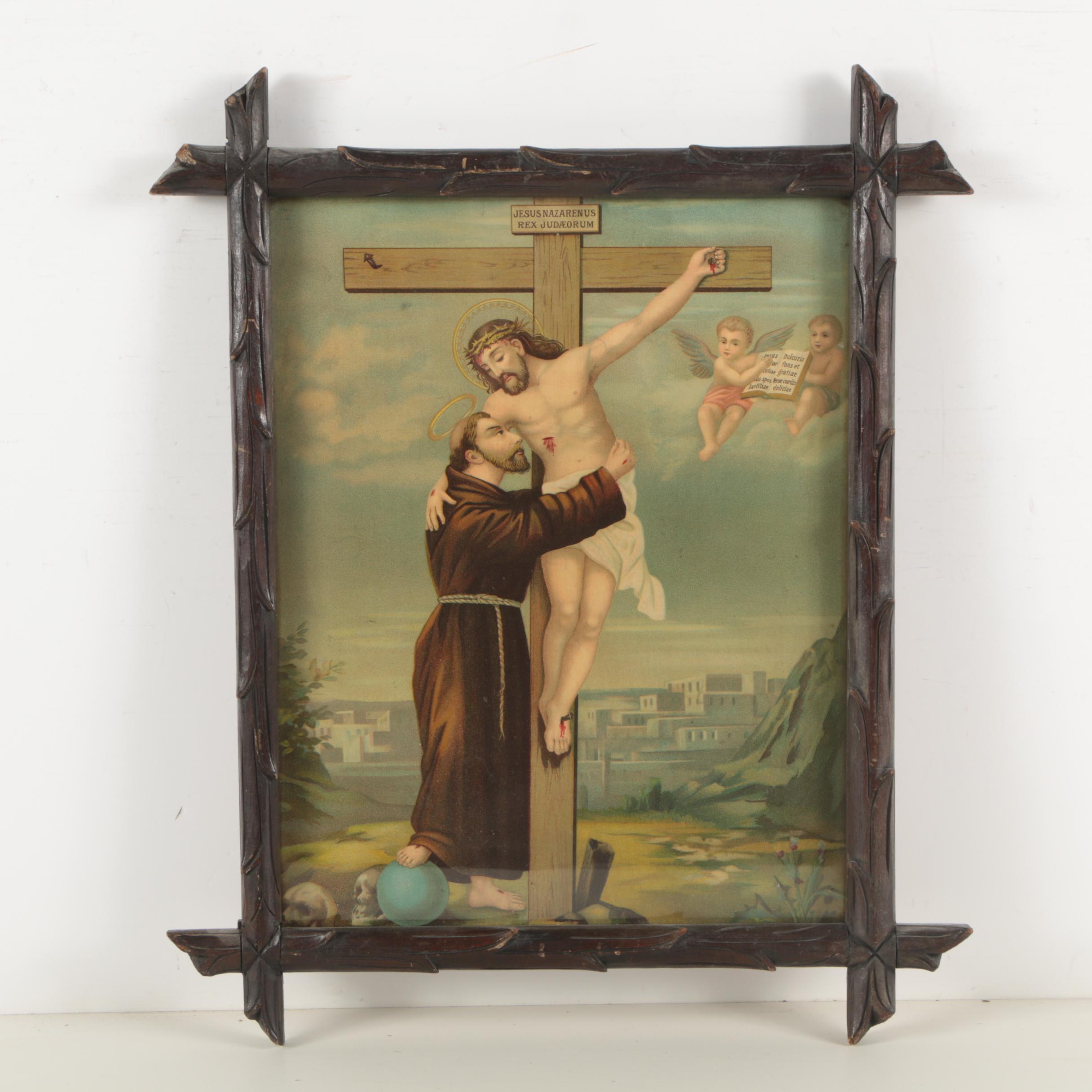 Chromolithograph After Bartolomé Esteban Murillo "Christ on the Cross"