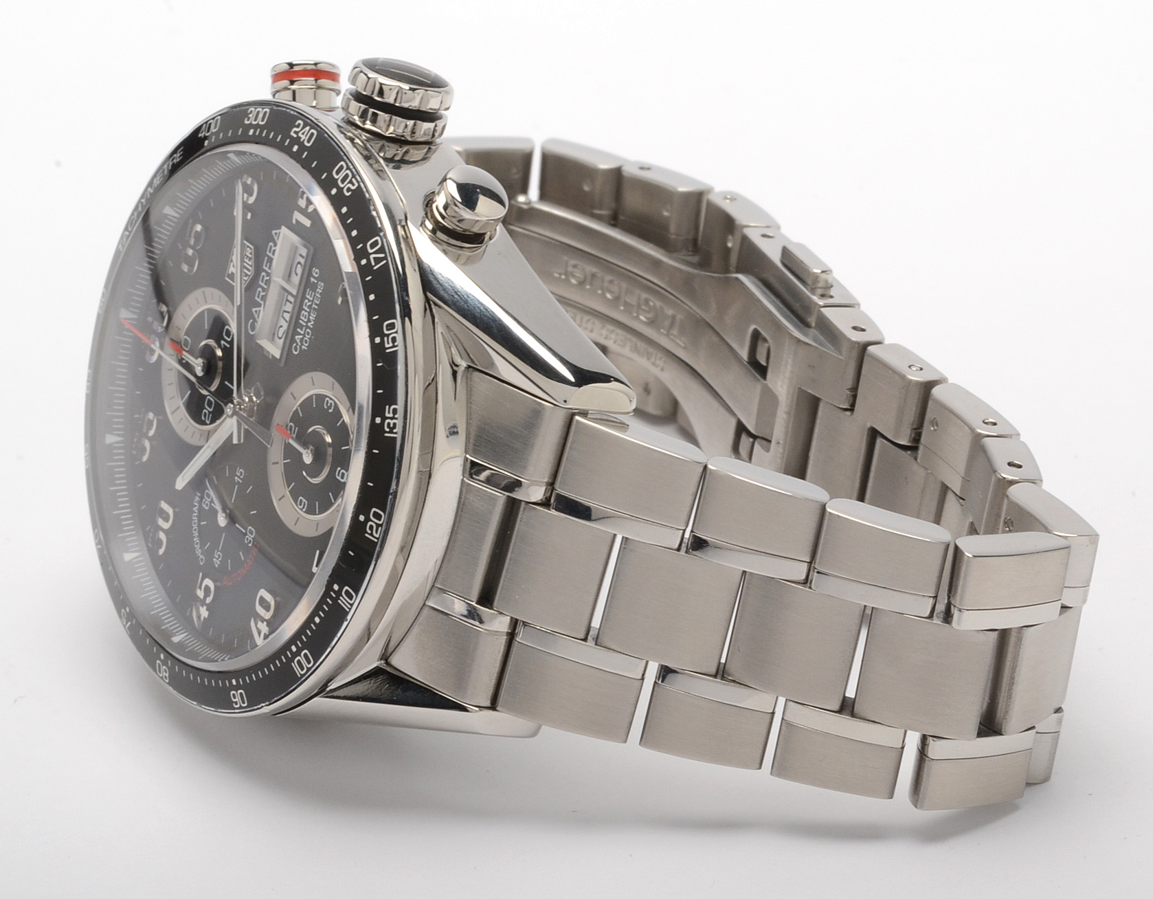 TAG Heuer Carrera Calibre 16 Day/Date Automatic Black Steel Chronograph