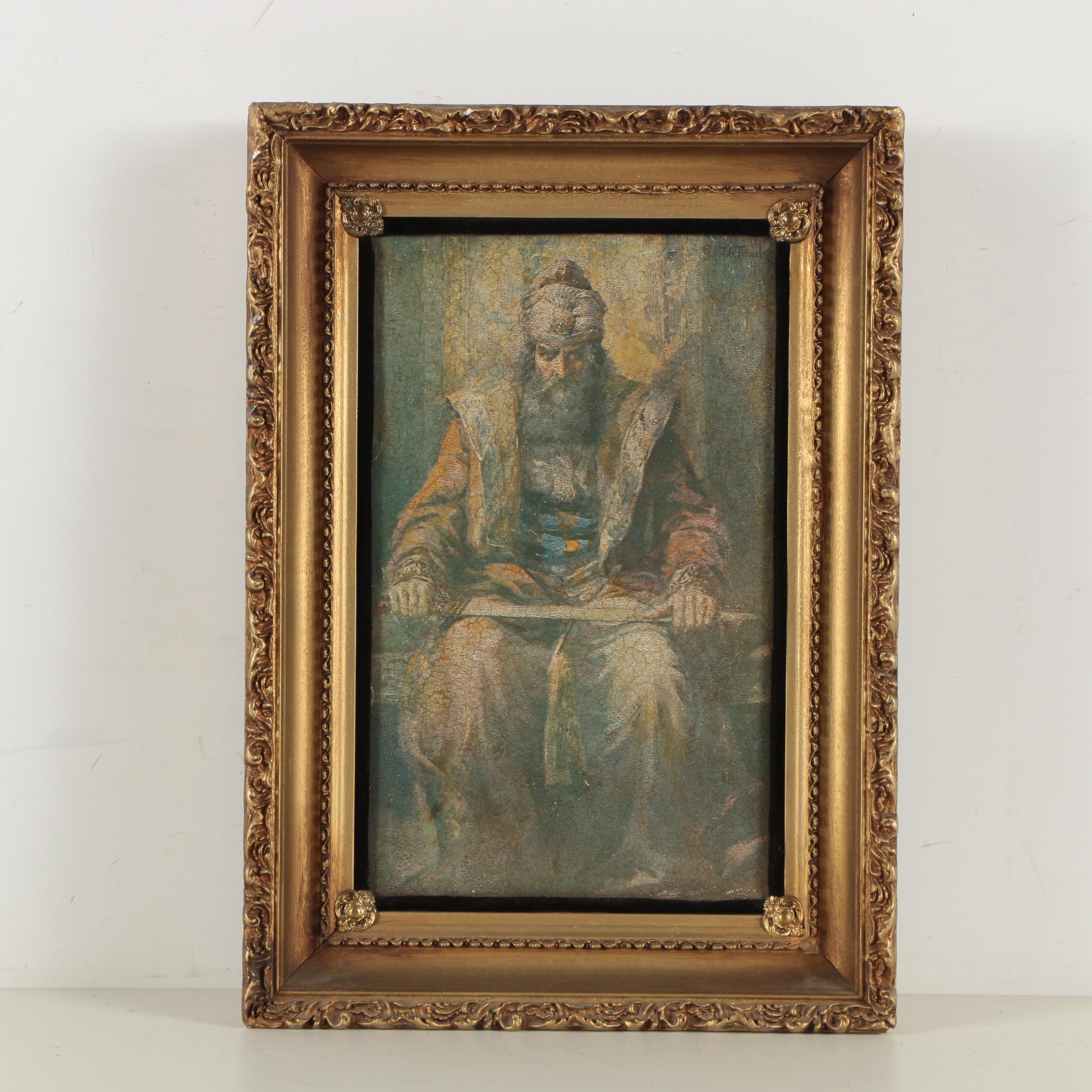 Offset Lithograph Portrait of Man in Indo-Persian Attire