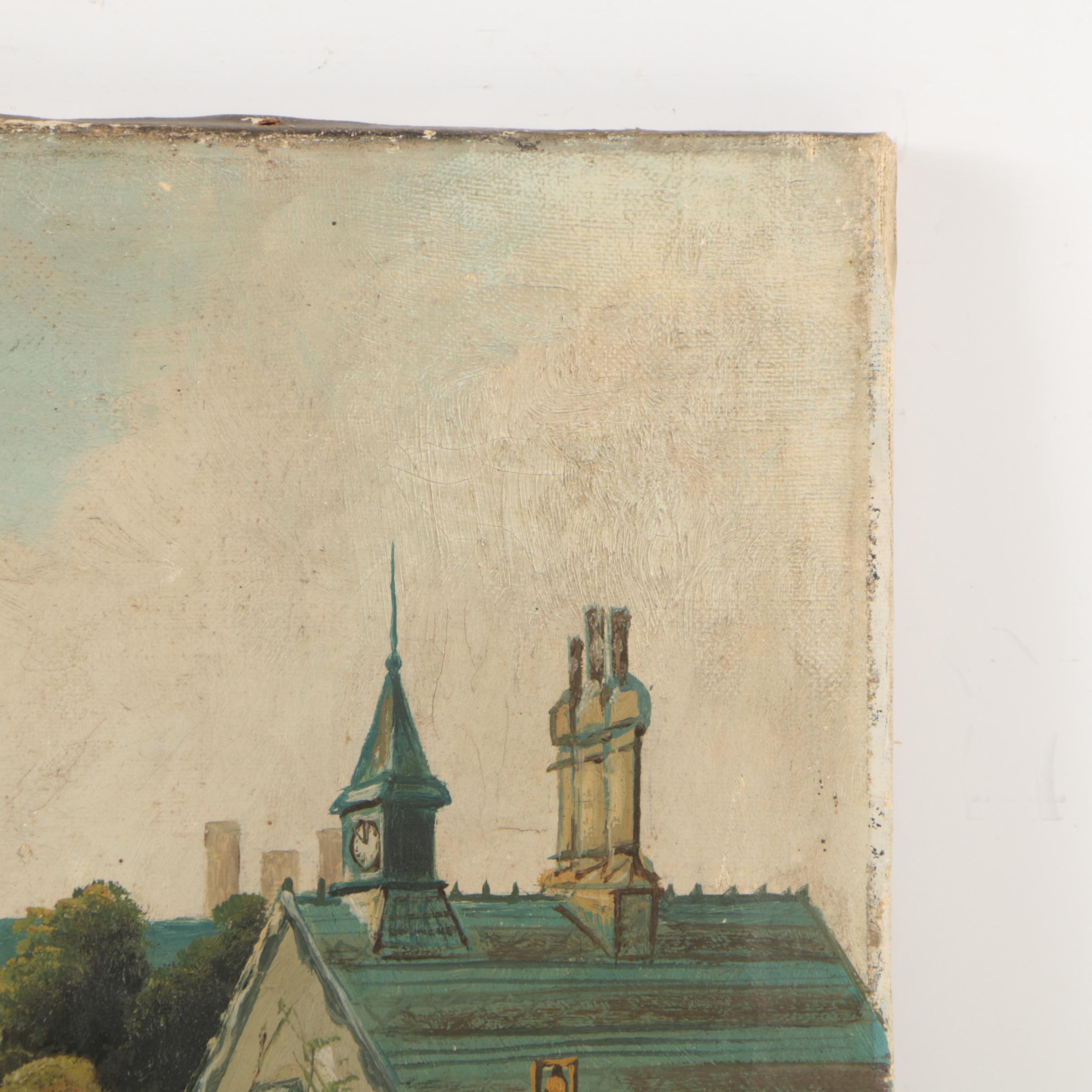 E.S. Dyer Antique European Oil Painting