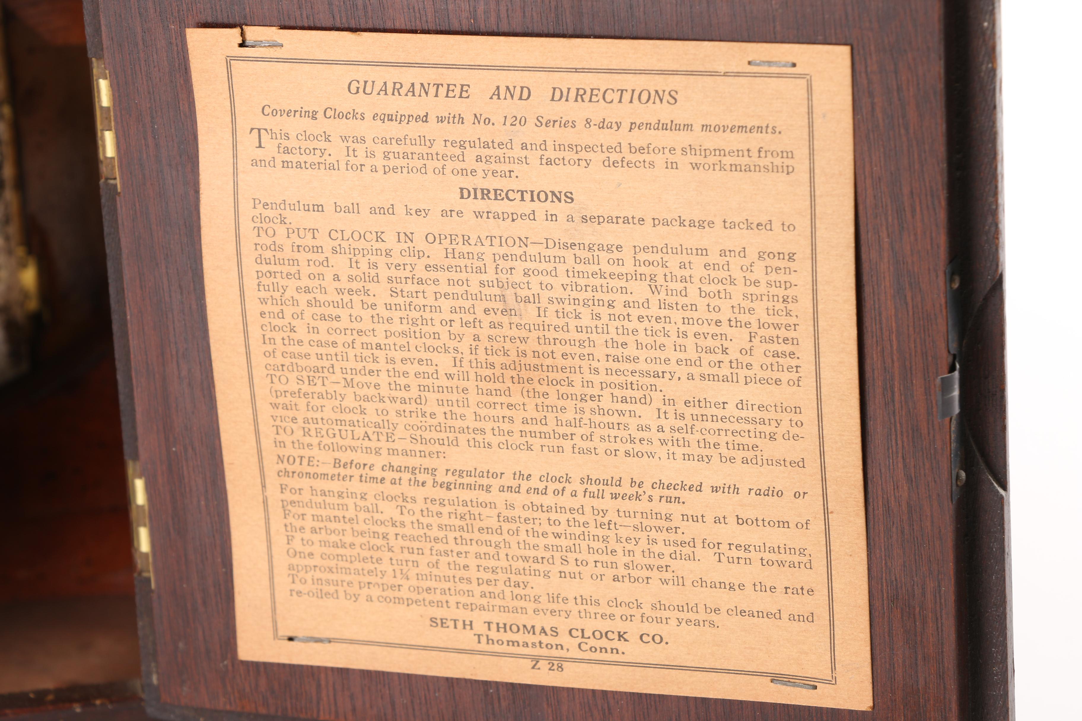 Early 20th Century Seth Thomas Art Deco Console Clock