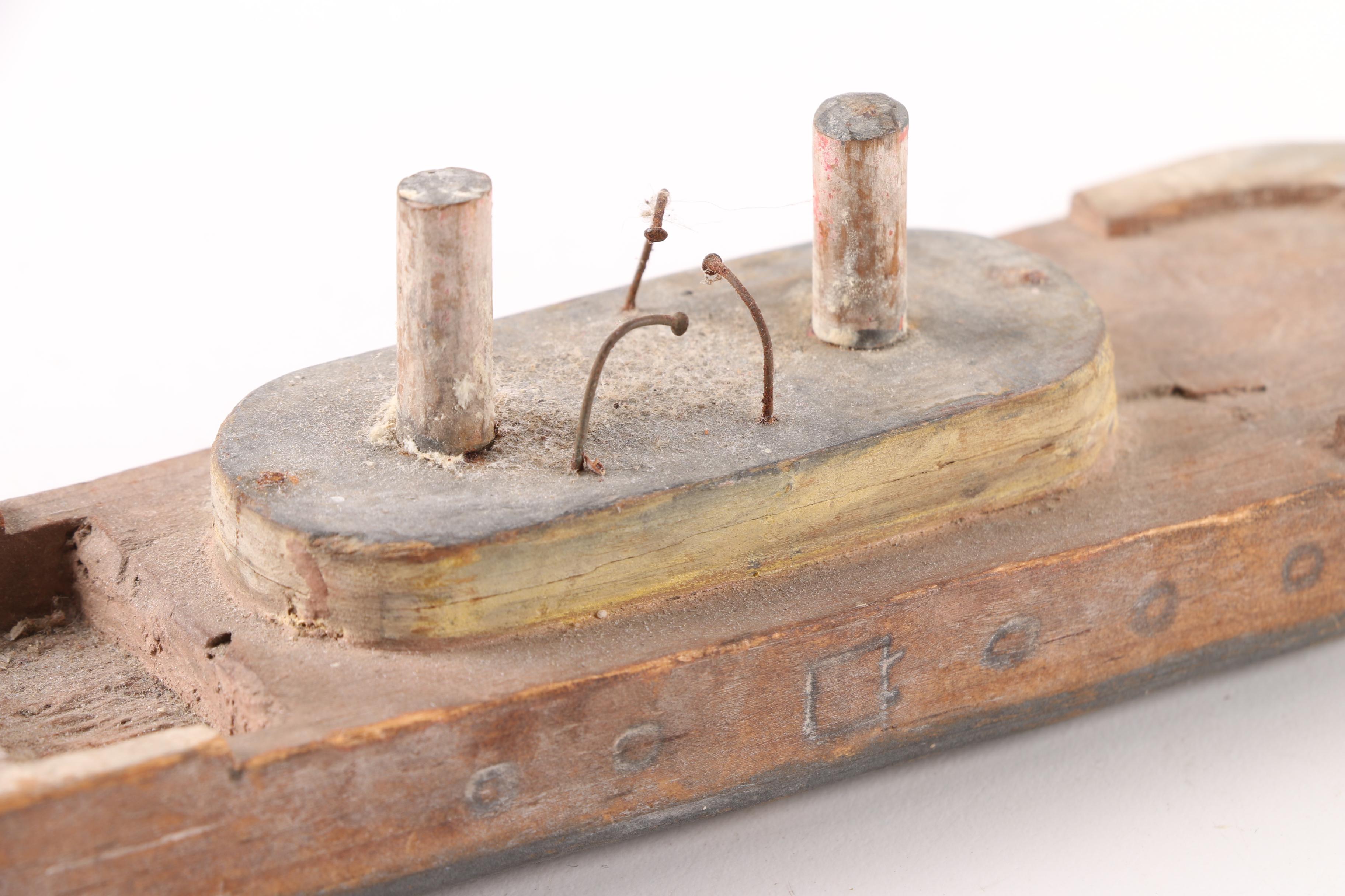 Vintage Wood Boat Figurine