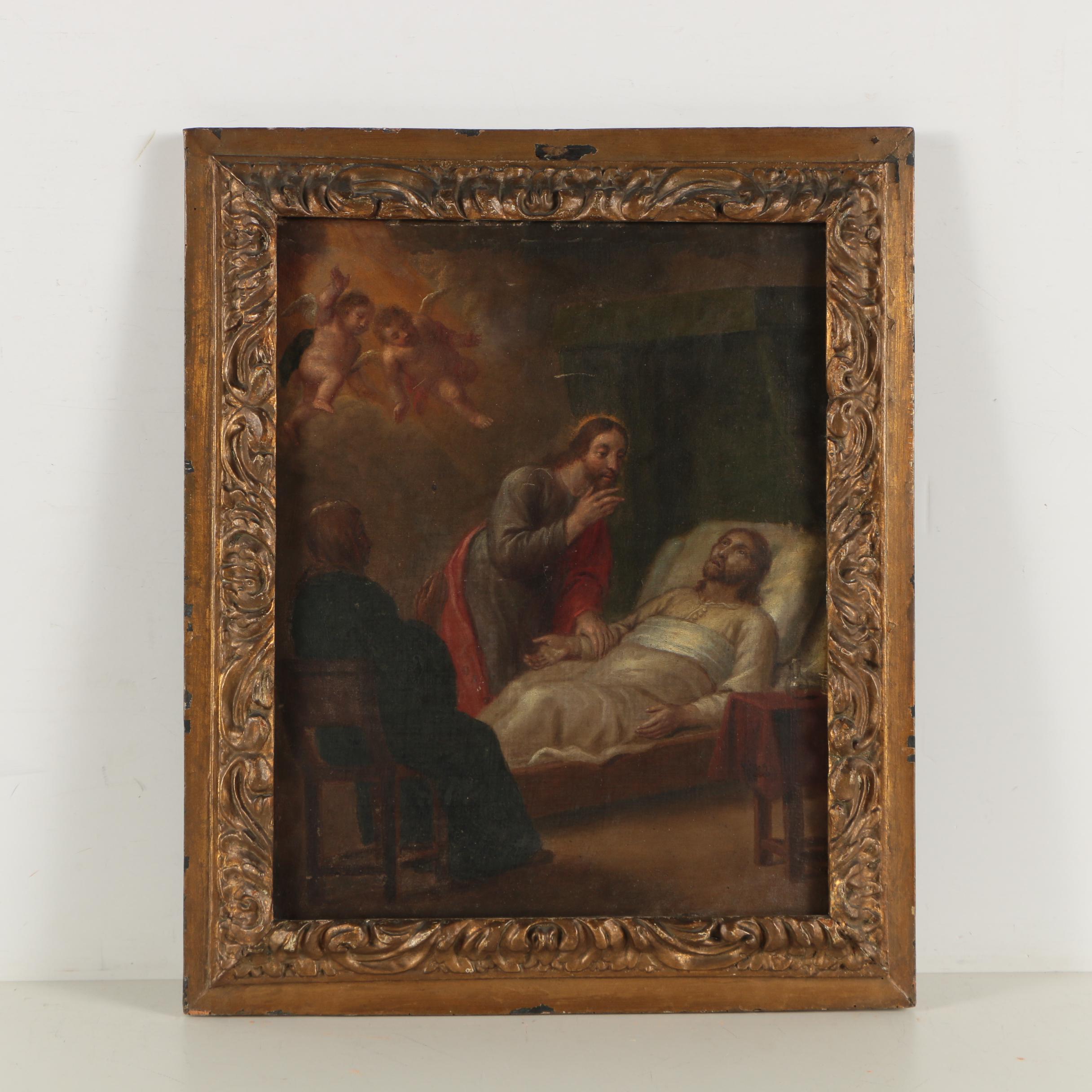 Early 19th Century European Biblical Oil Painting