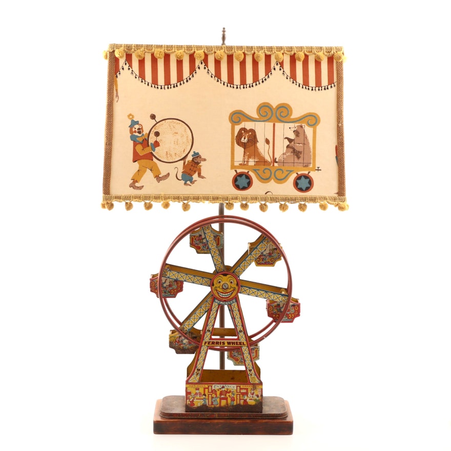 Early 20th Century J. Chein Ferris Wheel Toy Lamp