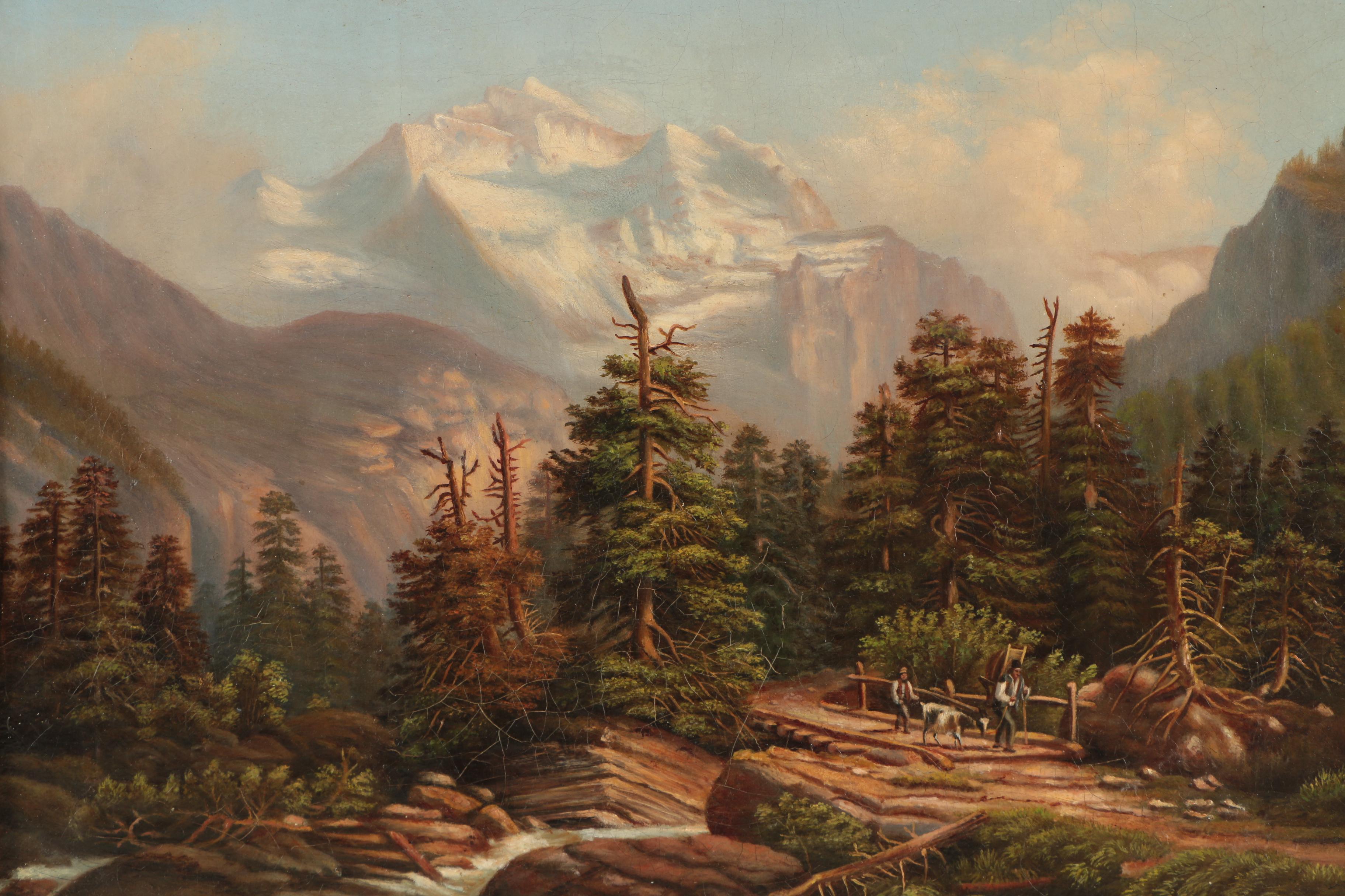 Oil Painting of a Mountainous Landscape