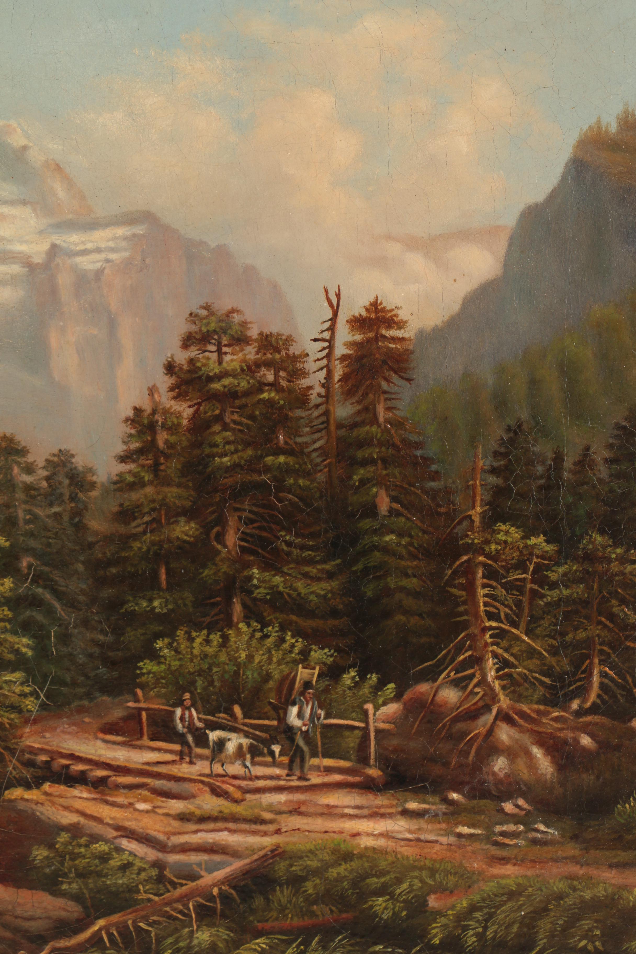 Oil Painting of a Mountainous Landscape