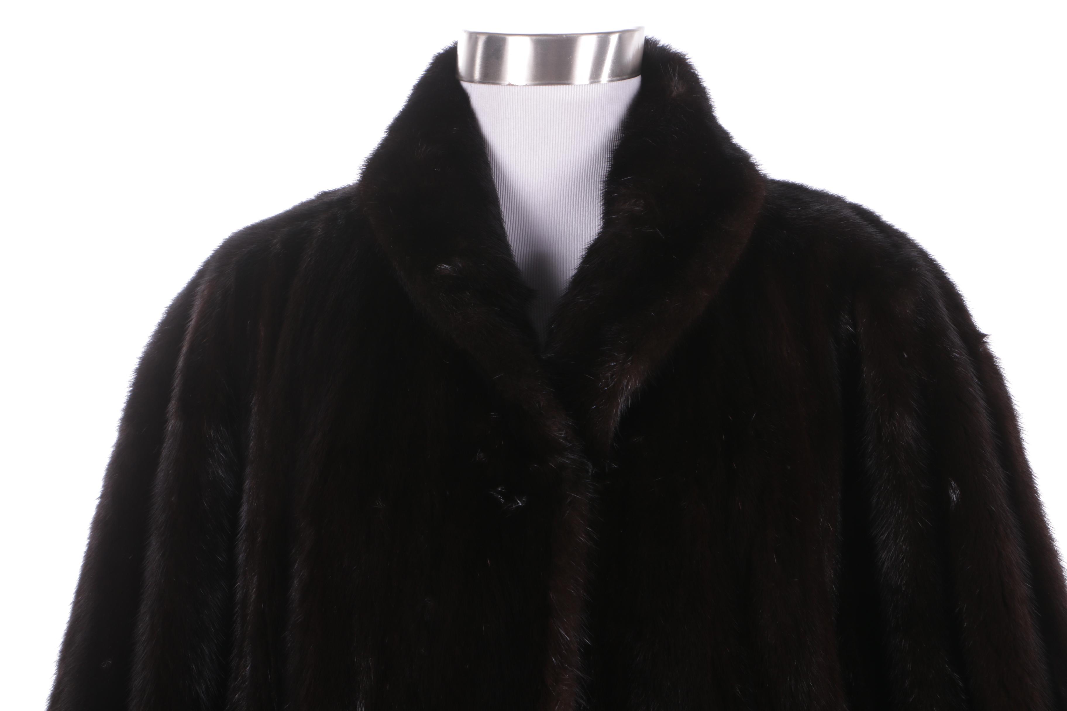 Philip Reiner of New York Full-Length Dark Brown Mink Fur Coat