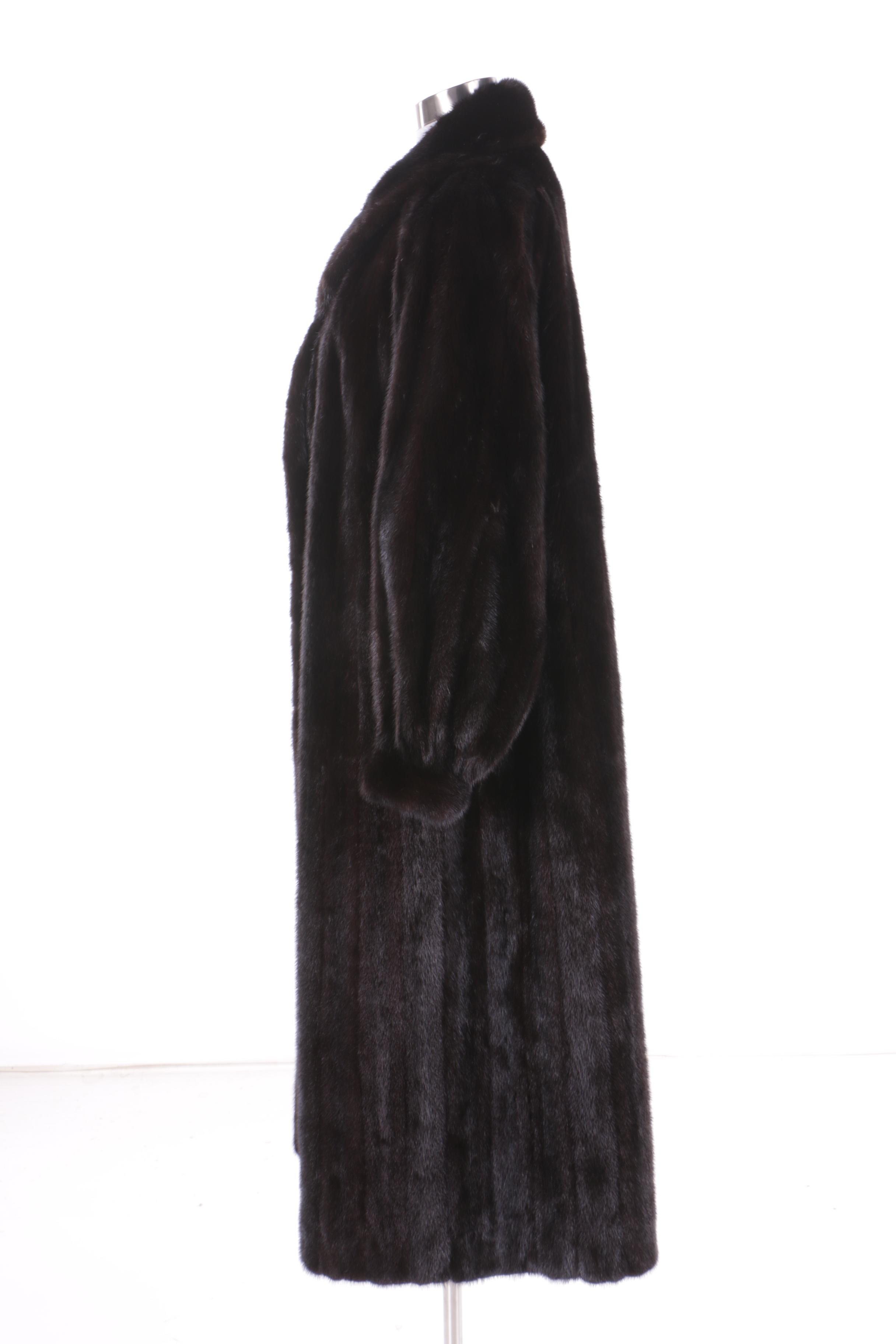 Philip Reiner of New York Full-Length Dark Brown Mink Fur Coat