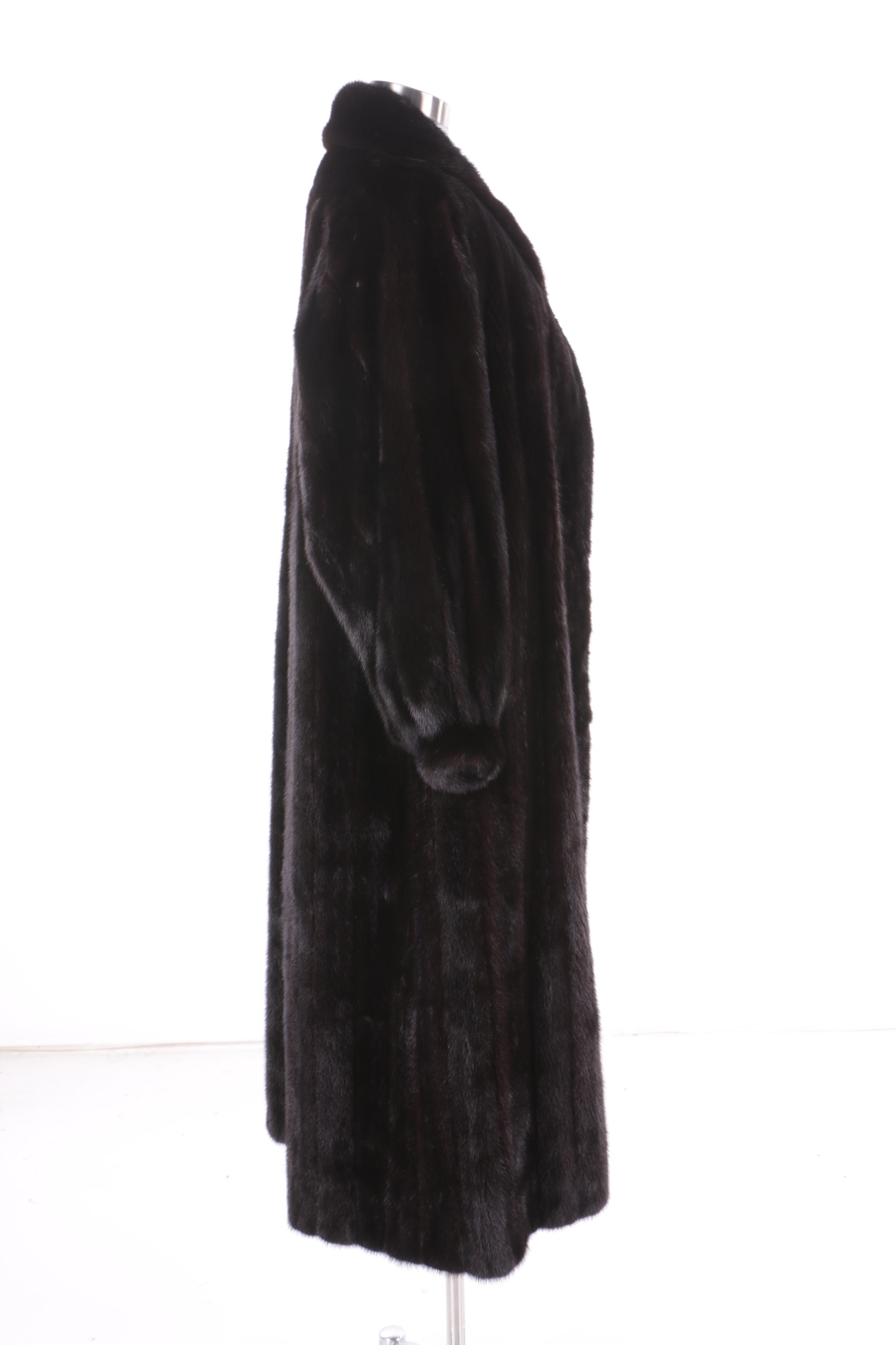 Philip Reiner of New York Full-Length Dark Brown Mink Fur Coat