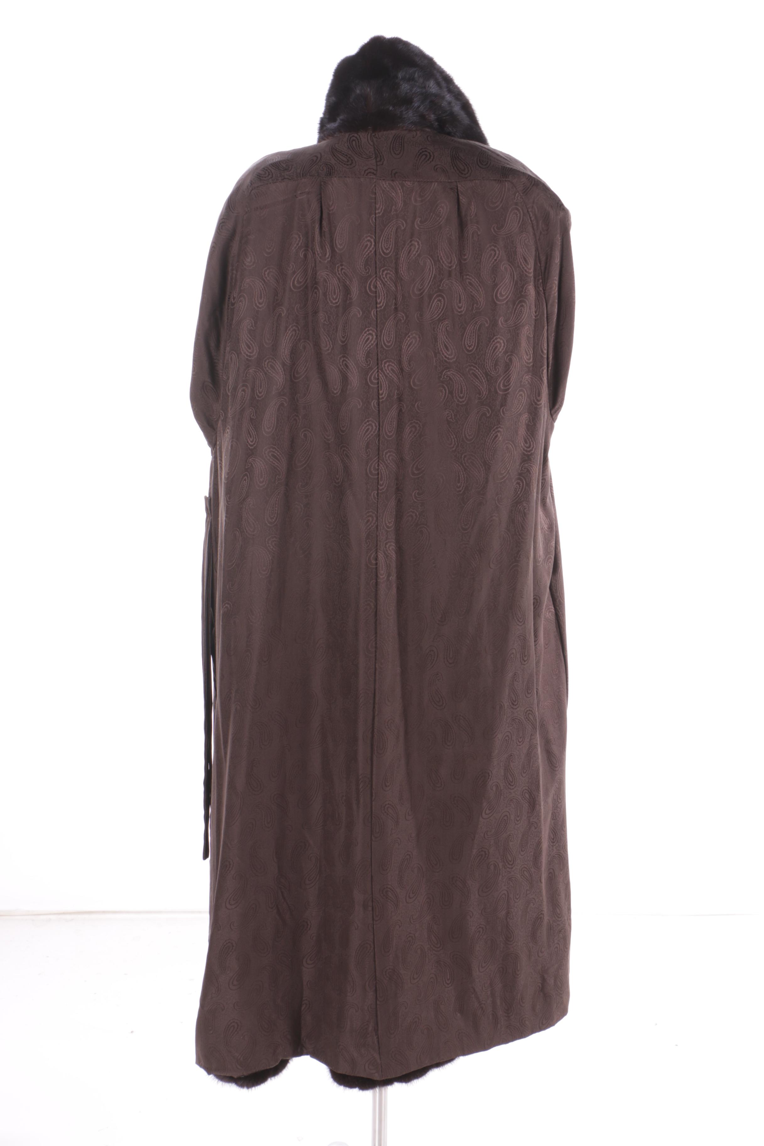 Philip Reiner of New York Full-Length Dark Brown Mink Fur Coat