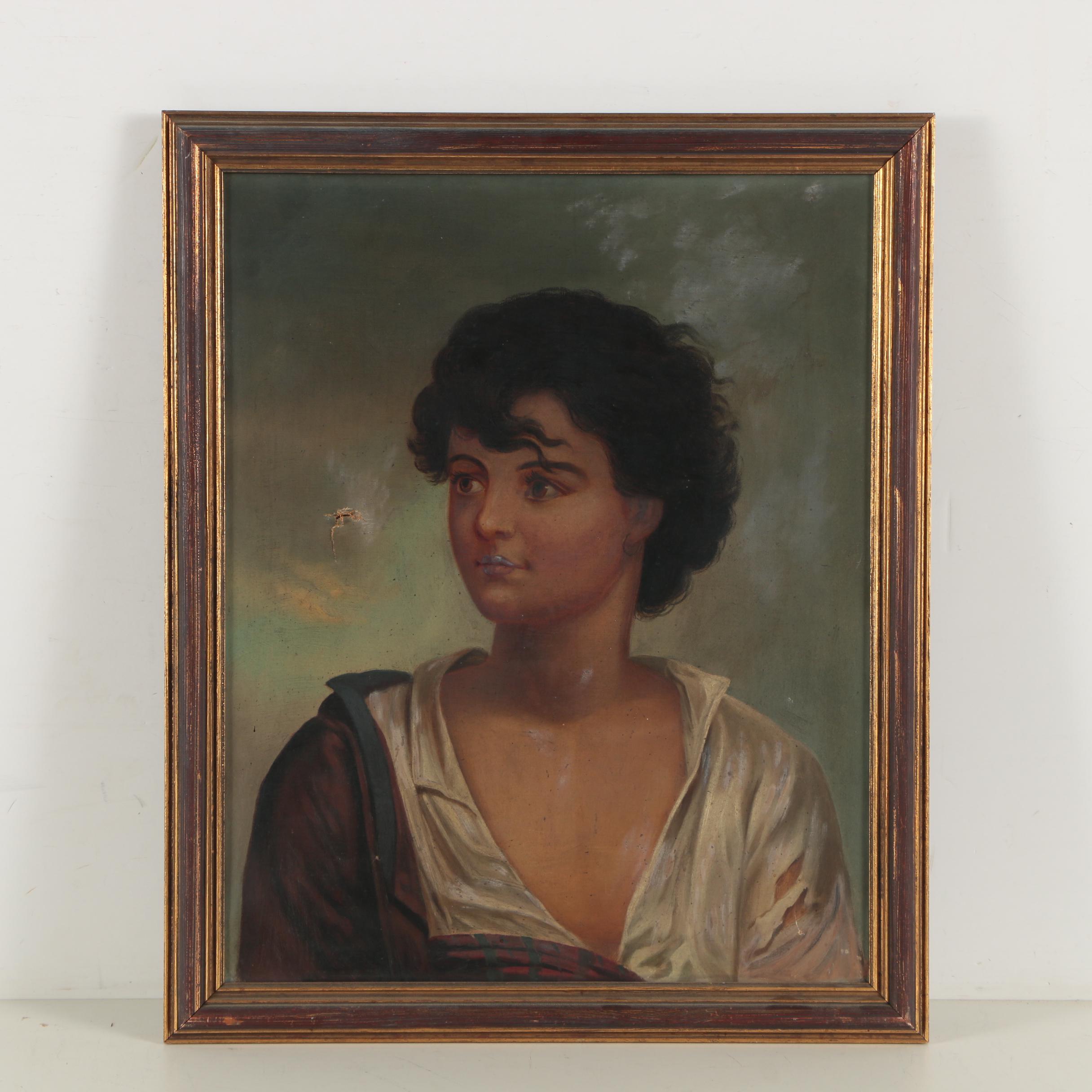 Antique Oil Painting Portrait