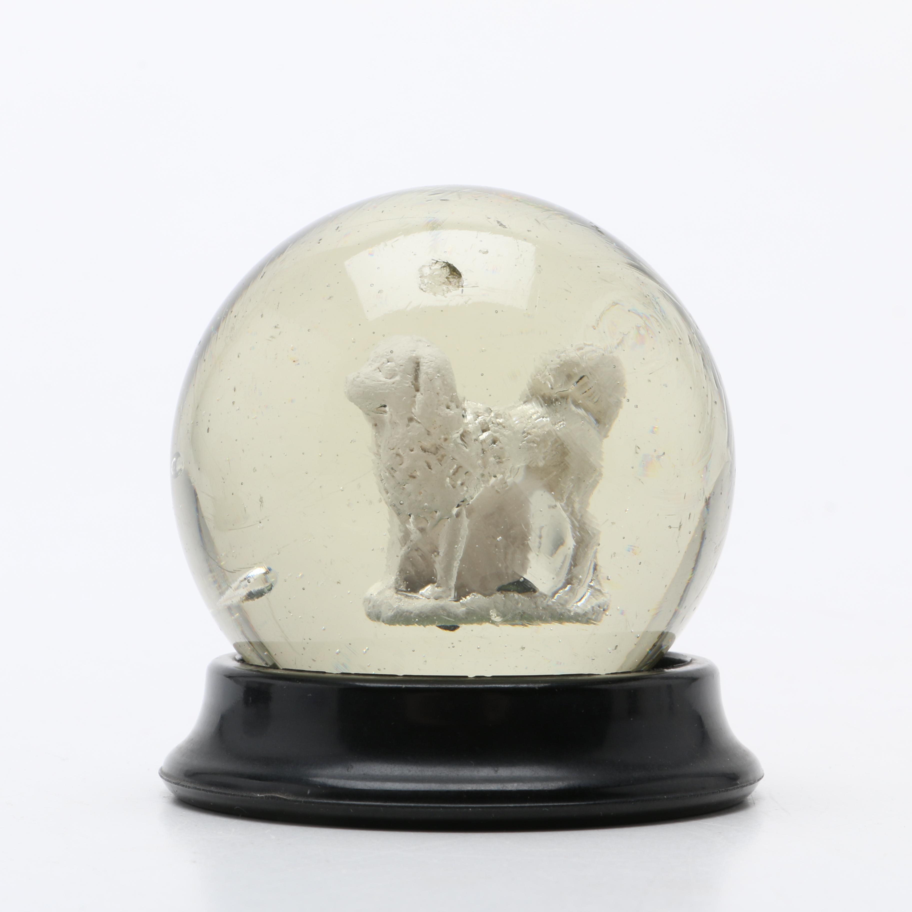 Vintage Sulfide Marbles With Animal Figures Including Grandfather Size Marbles