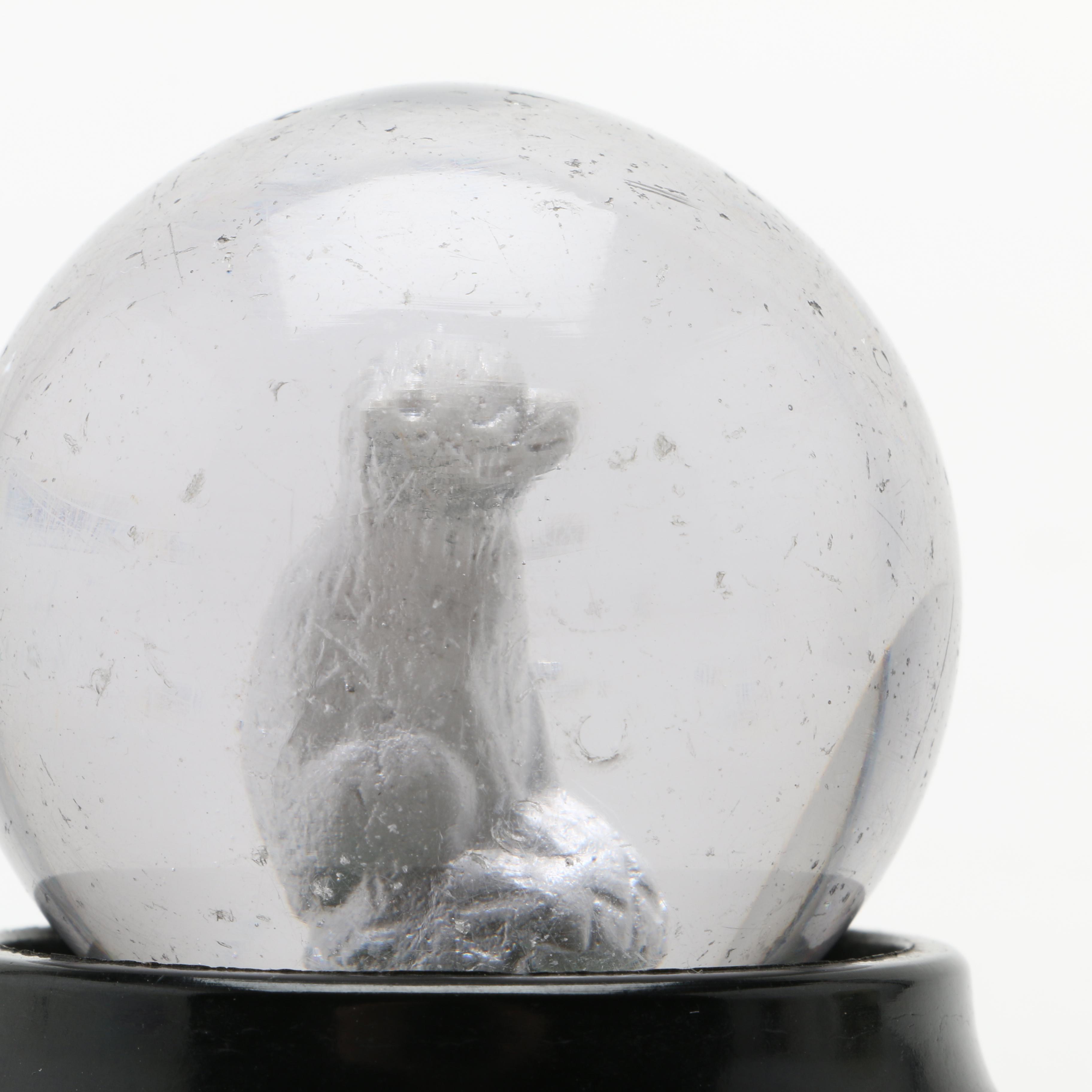 Vintage Sulfide Marbles With Animal Figures Including Grandfather Size Marbles