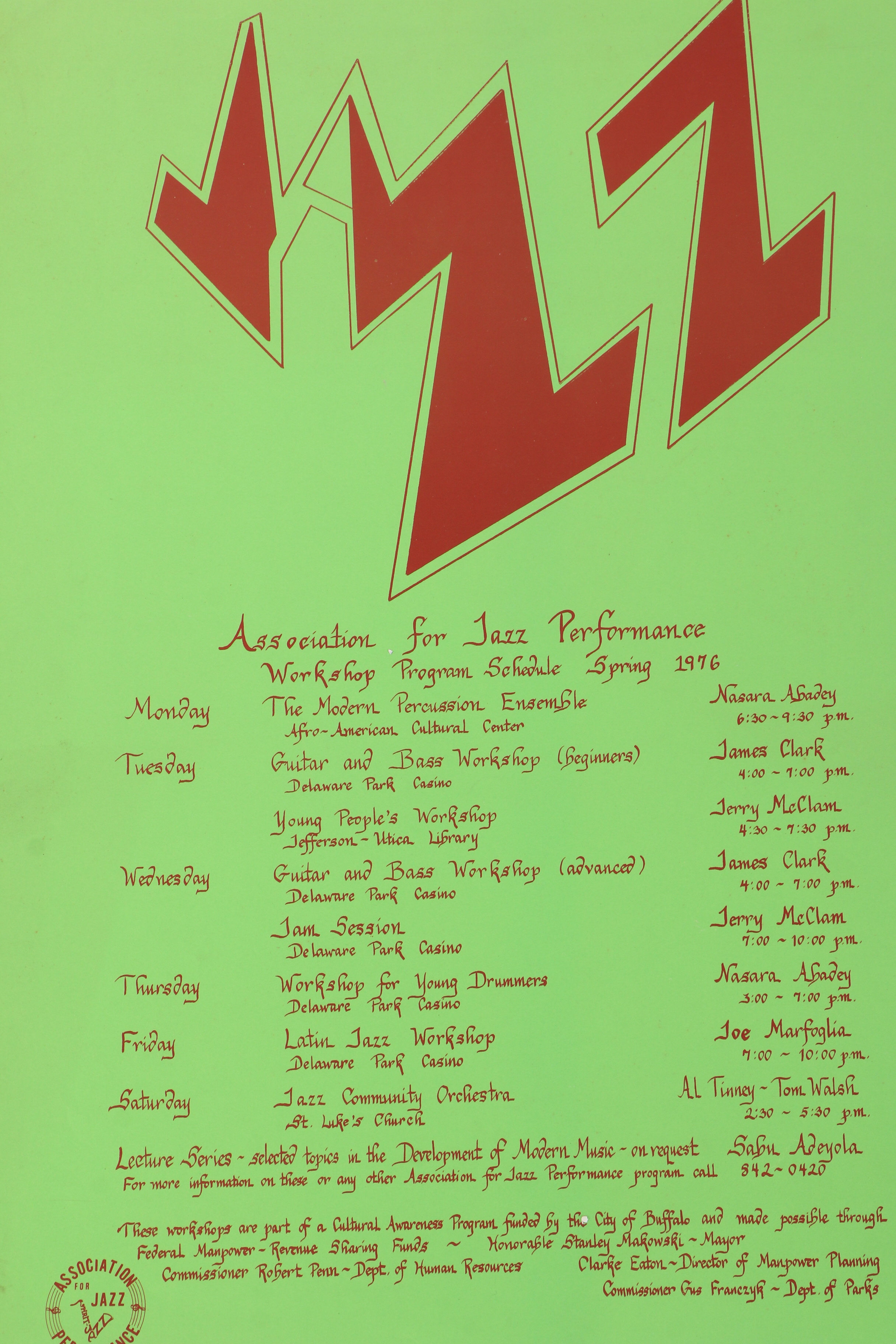 Eleven Lithograph Posters Including "Buffalo Jazz Ensemble"