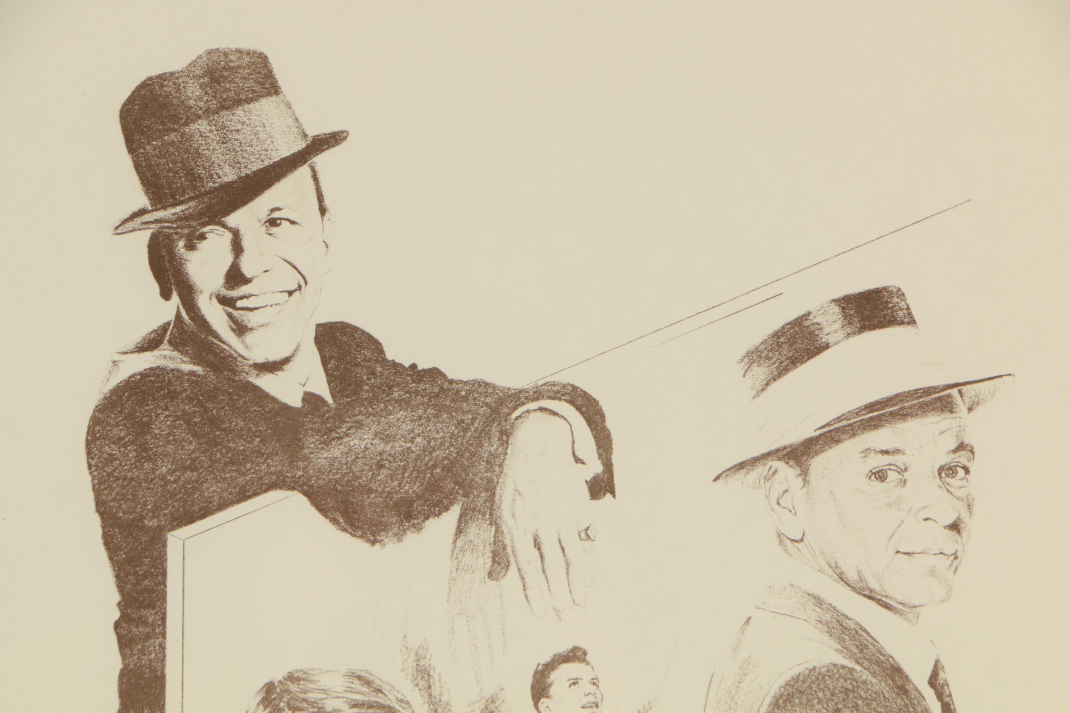 Halftone Reproduction Print After Glen Banse of "Frank Sinatra"