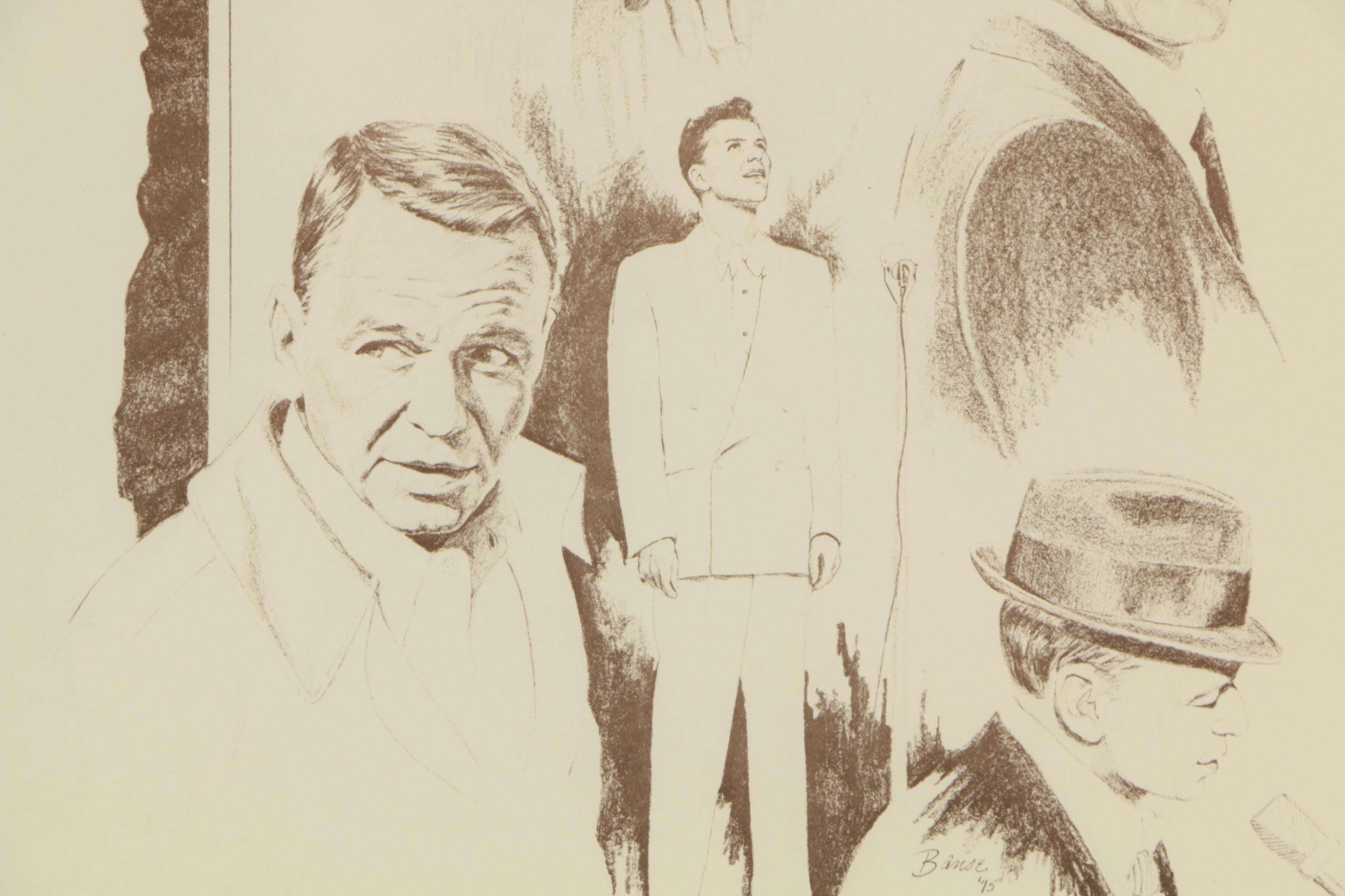 Halftone Reproduction Print After Glen Banse of "Frank Sinatra"