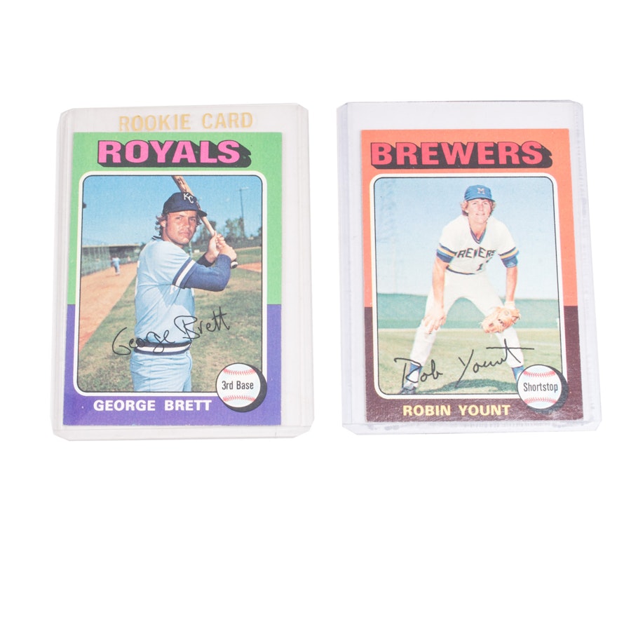 1975 Brett and Yount Topps Rookie Baseball Cards